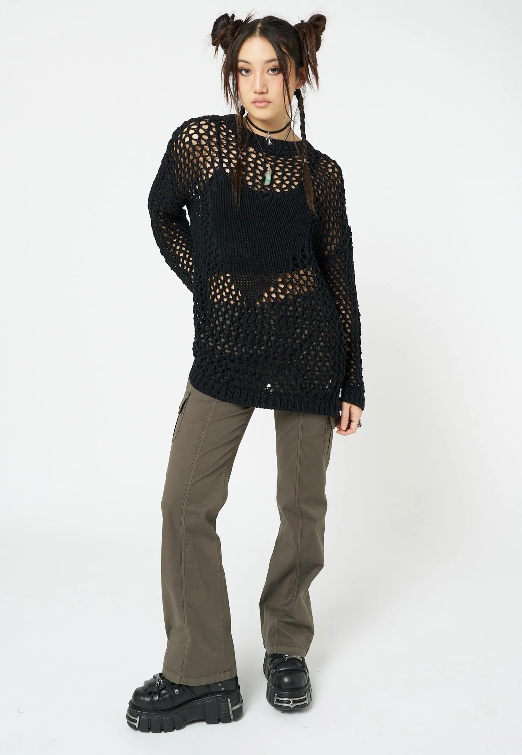 Heart Stopper Open Knit Black - Pullover - Image 6