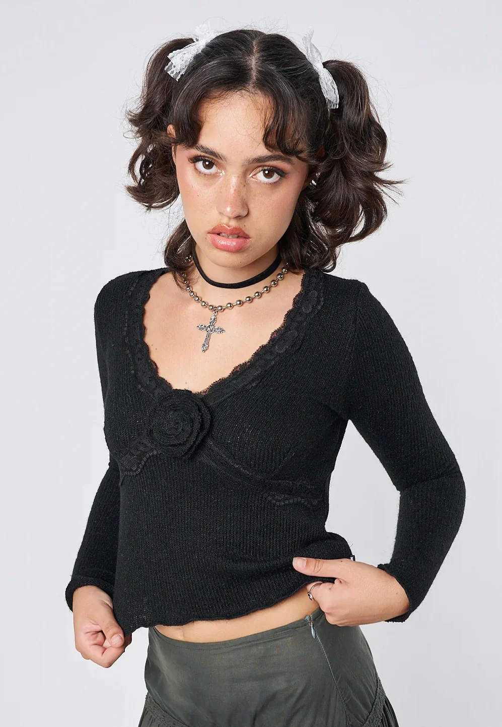 Ida Rose Knitted Black - Top - Image 3