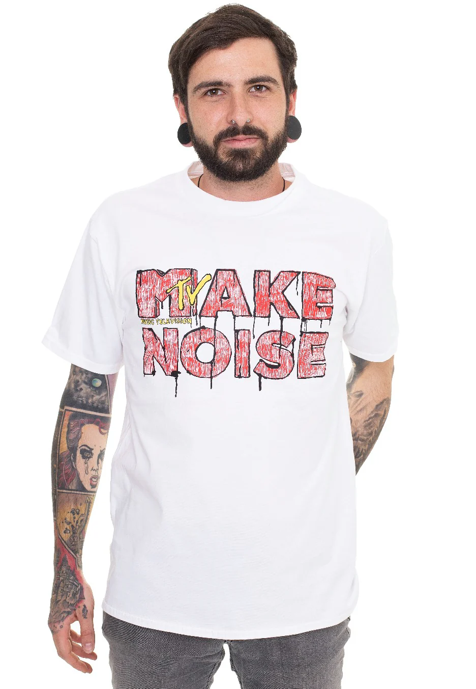 Make Noise White - T-Shirt - Image 3