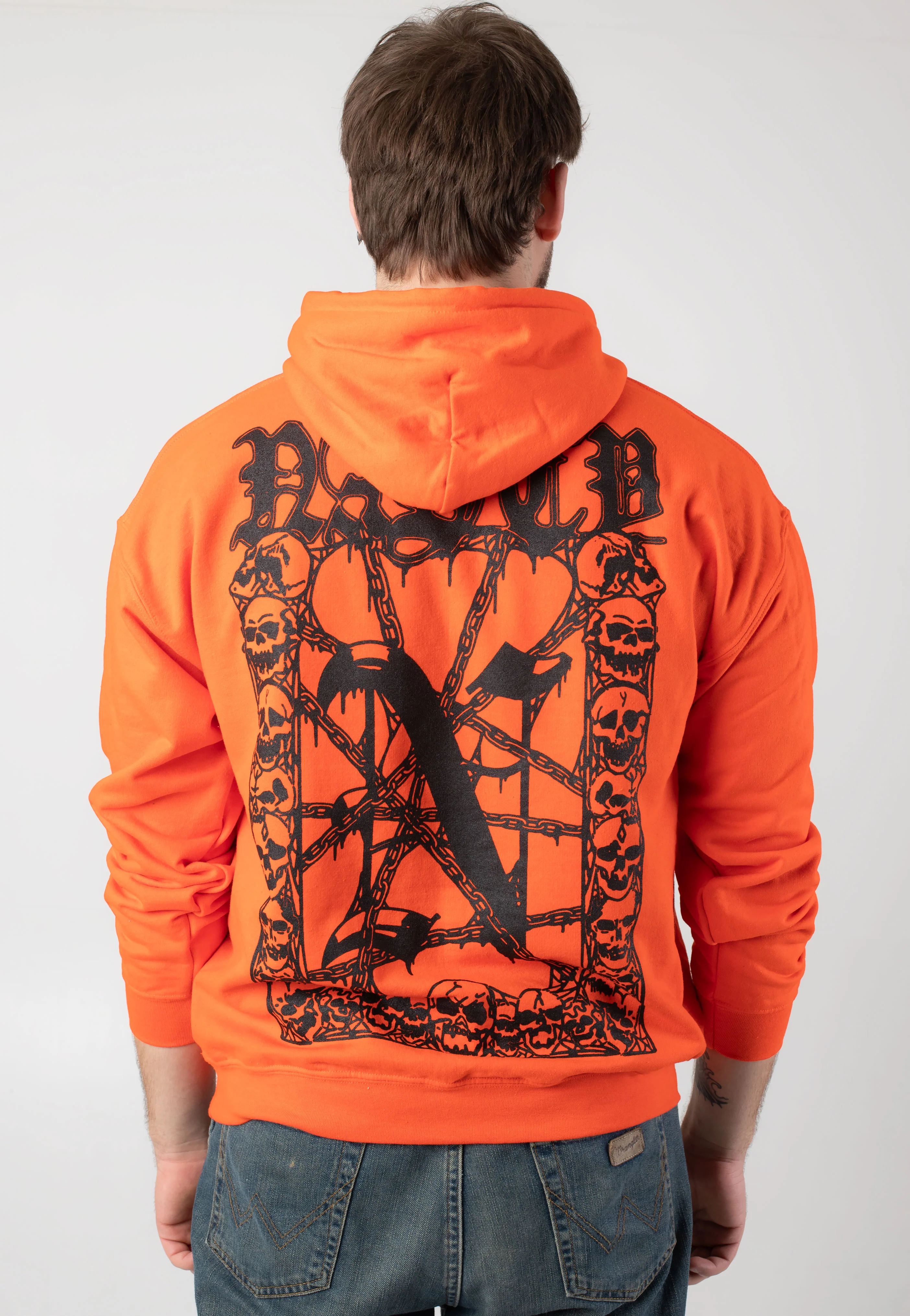 Skull Frame Orange - Hoodie - Image 4