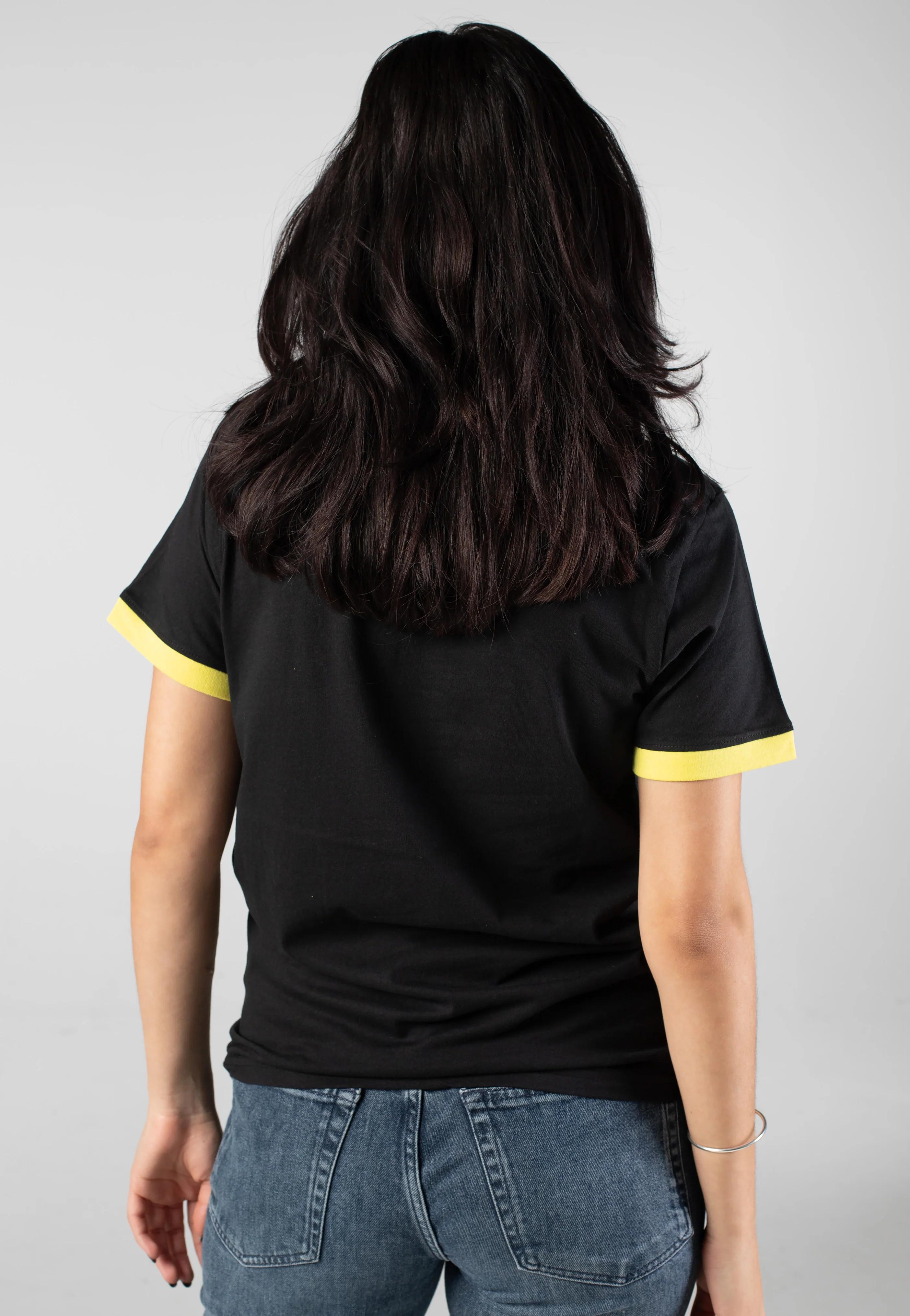 Outline Happy Face Ringer - T-Shirt - Image 4