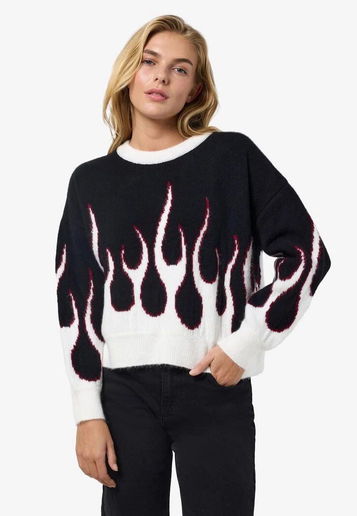 Bailey O Neck Jacquard Black Flame - Pullover - Image 6