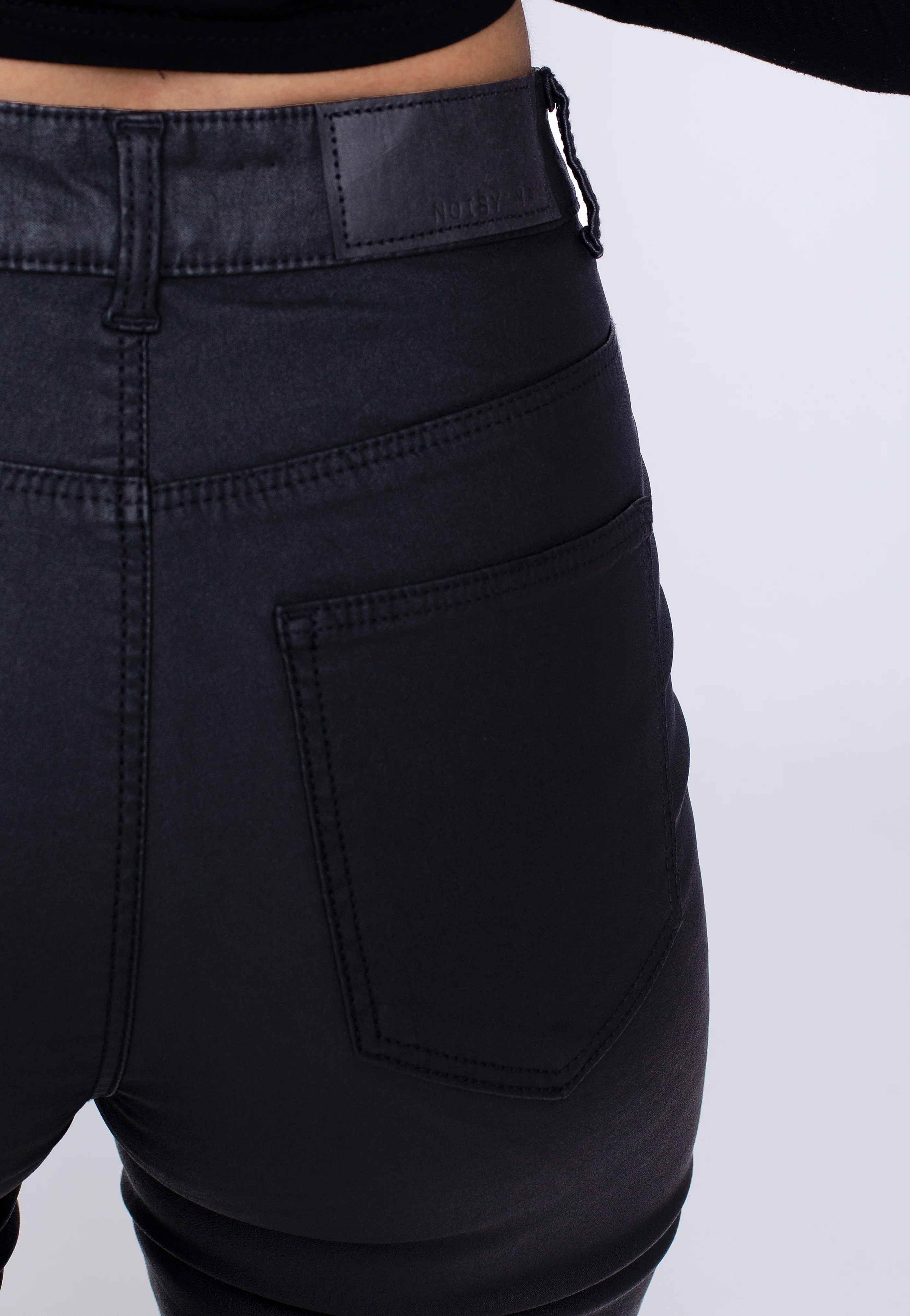 Callie Skinny Coated Black - Jeggings - Image 4