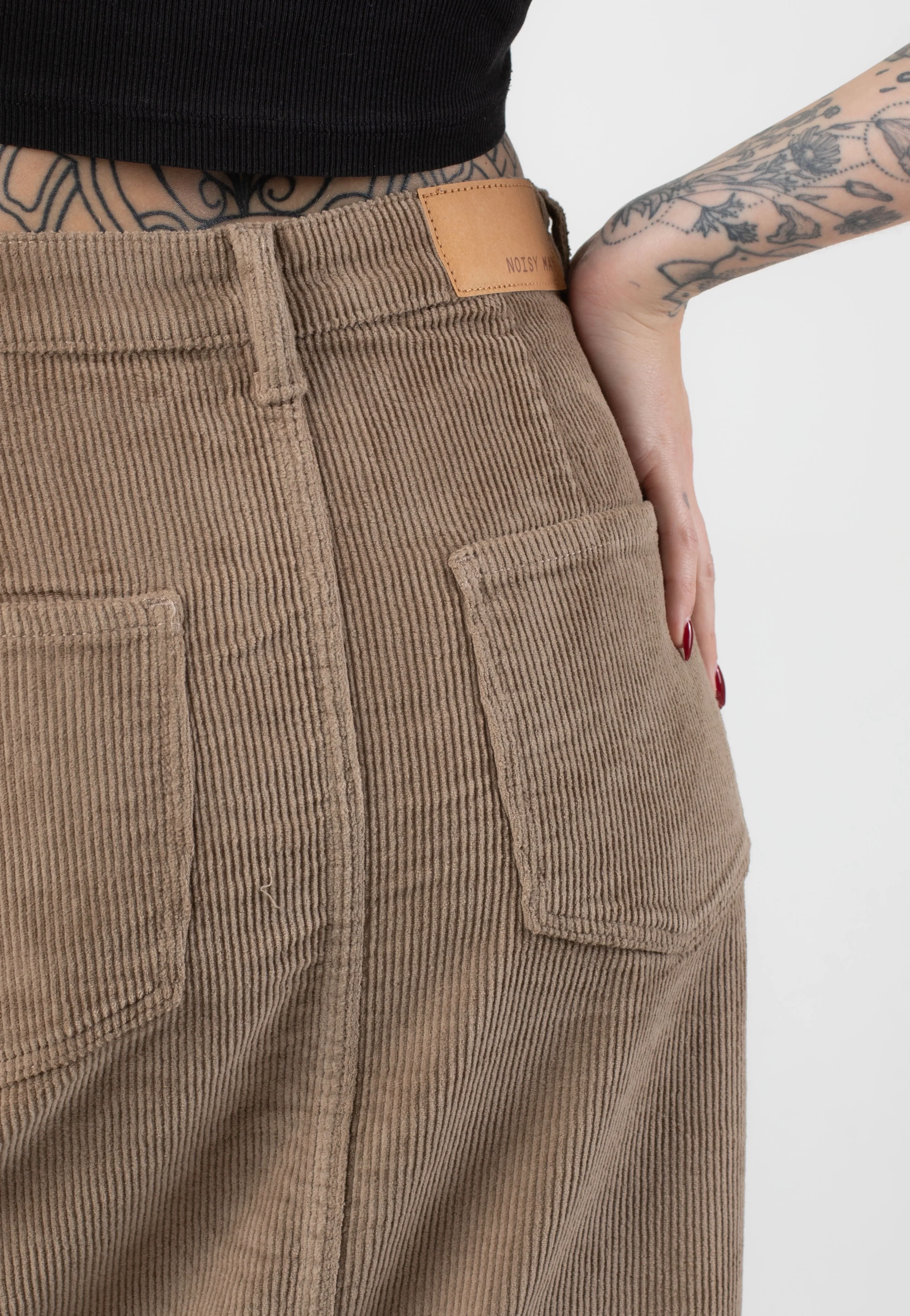 Cord Kath Slit Long Silver Mink - Skirt - Image 6