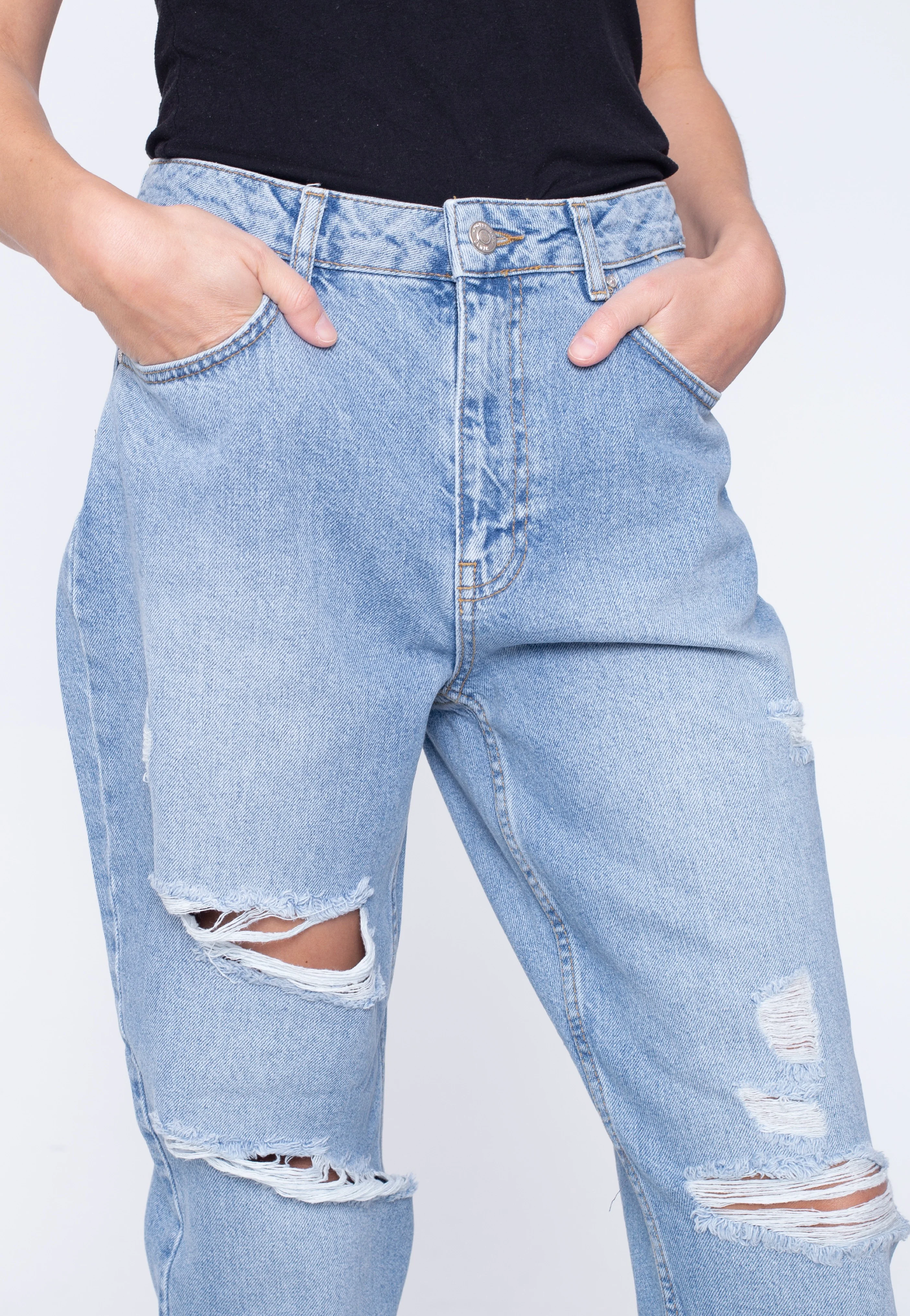 Isabel Mom Dest Light Blue Denim - Jeans - Image 7
