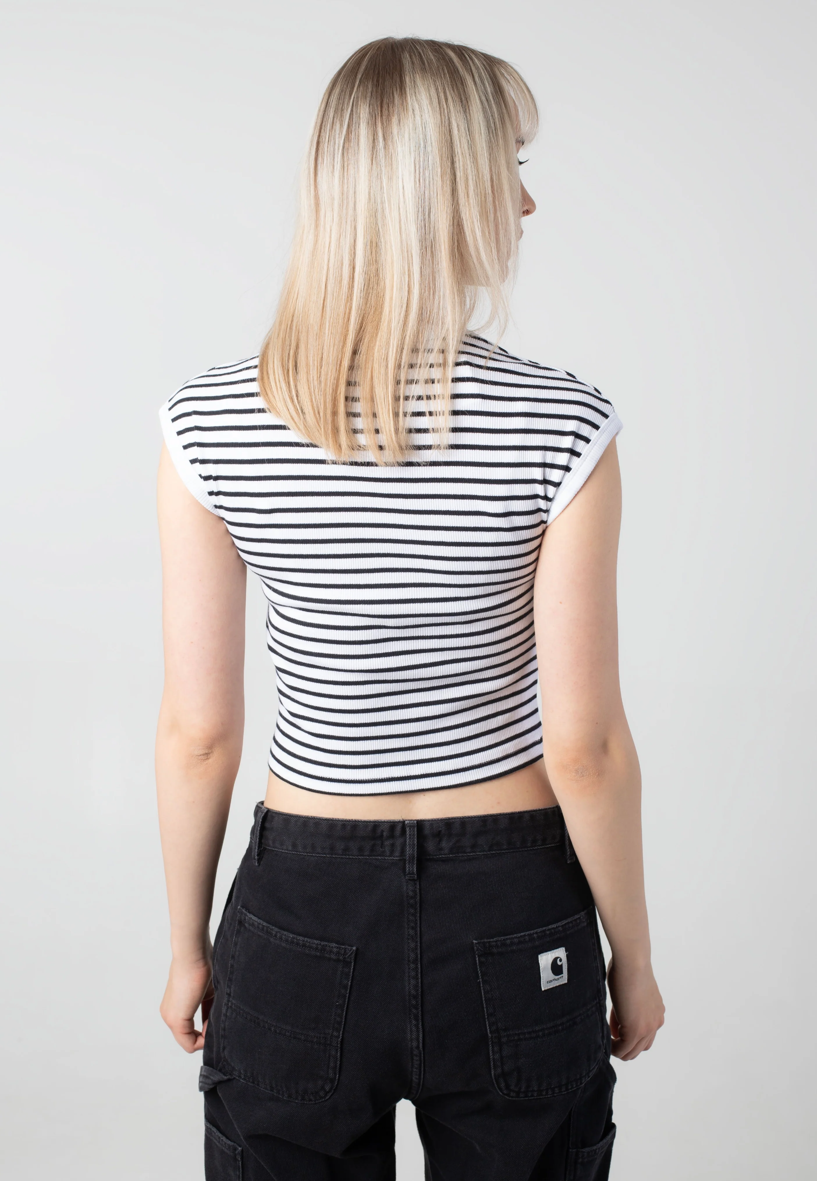 Judy Striped Bright White Black - Top - Image 3