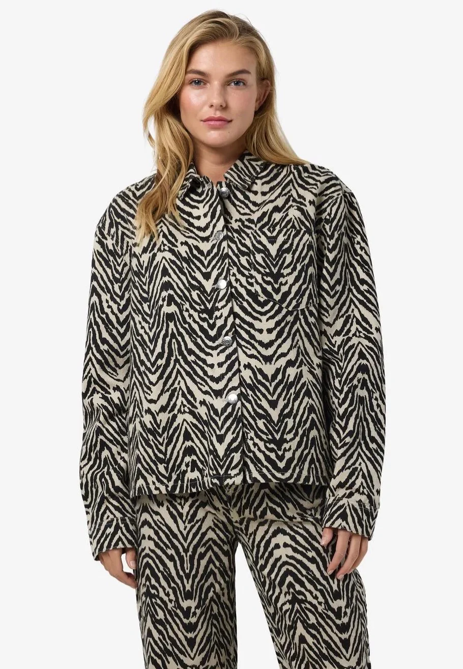 Marley Zebra Print Ecru - Jeans Jacket - Image 4