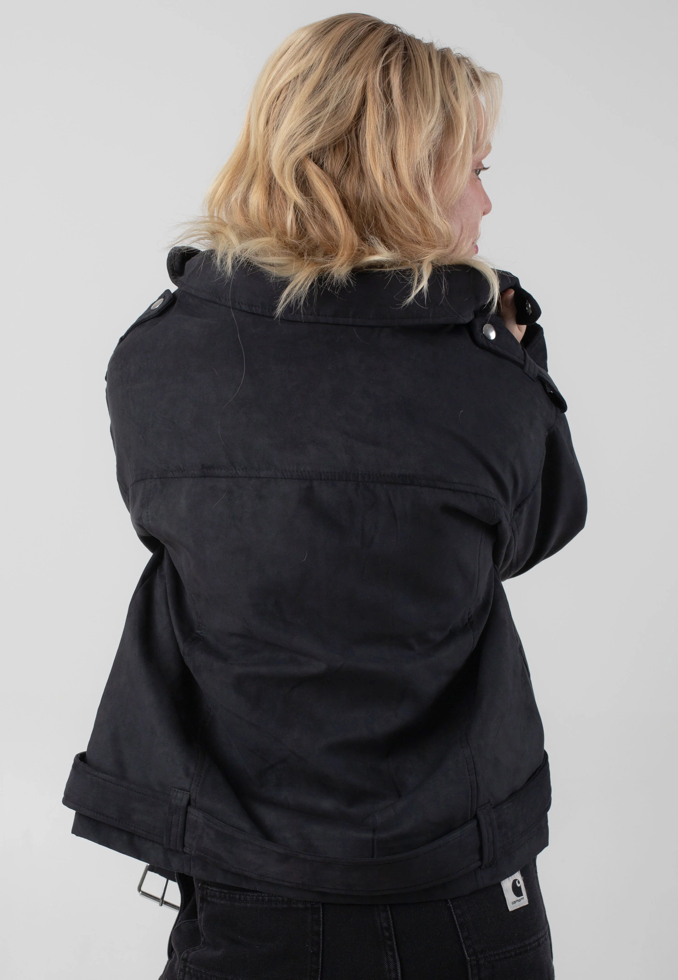 Paulina Suede Oversize Biker Black - Jacket - Image 6