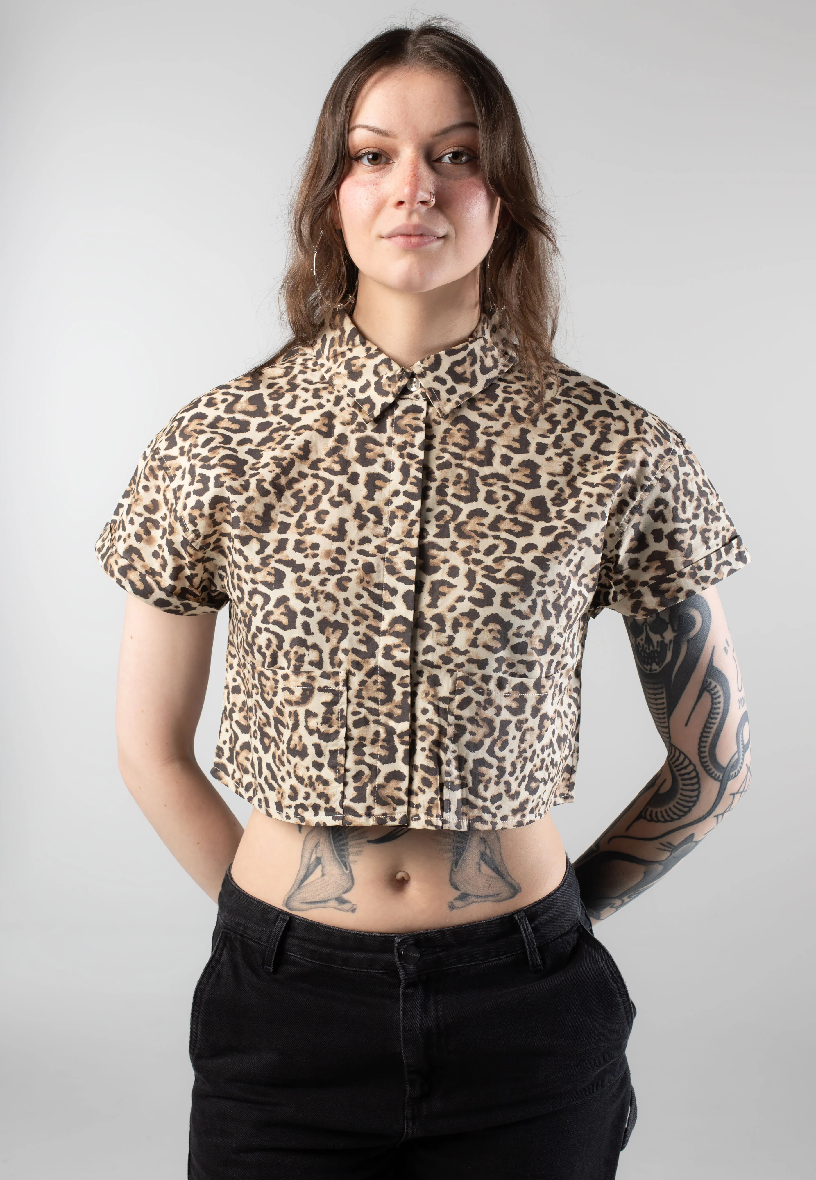 Peyton Cropped Silver Mink Leo - Shirt