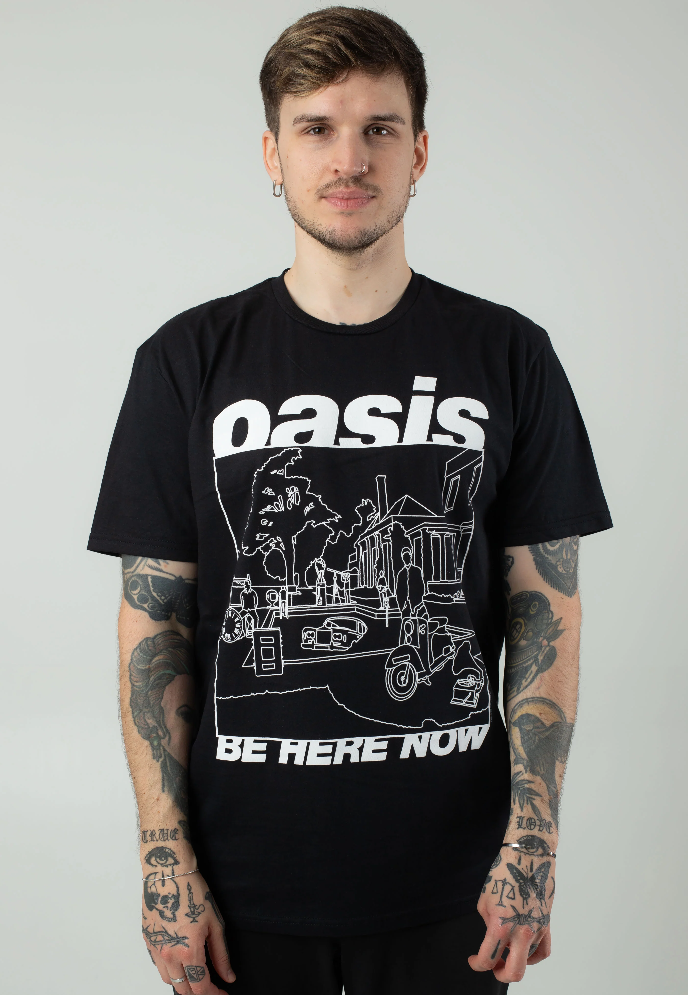 Be Here Now Line Drawing - T-Shirt - Image 3