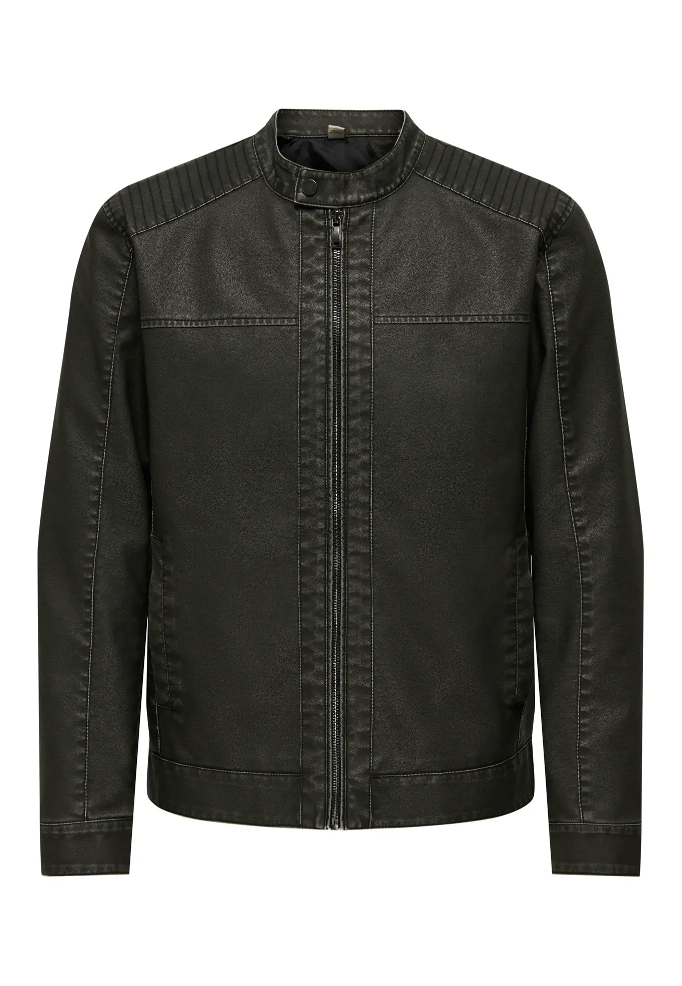 Mike PU Racer Black - Leather Jacket - Image 6