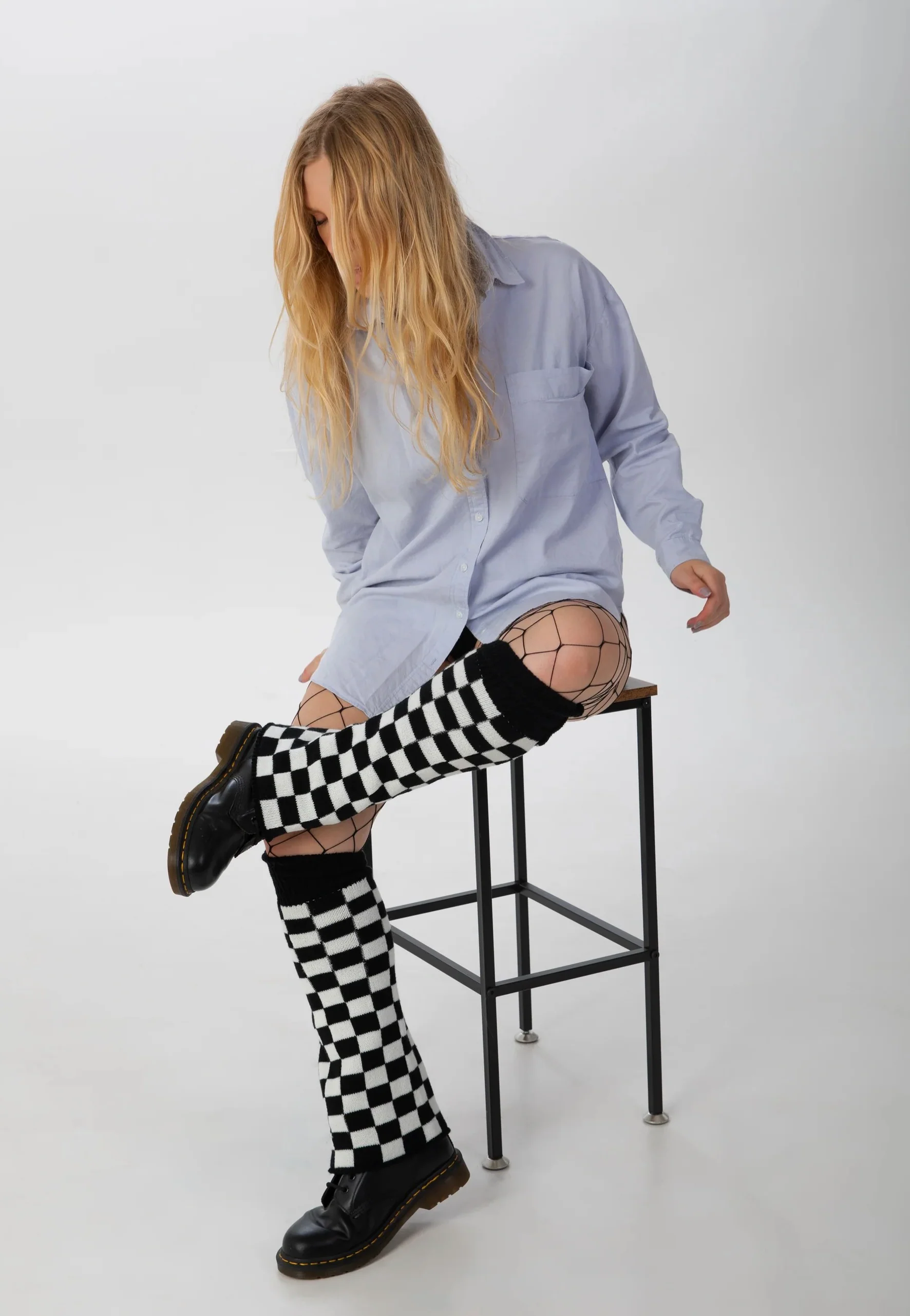 Checkerboard Black/White - Leg Warmers