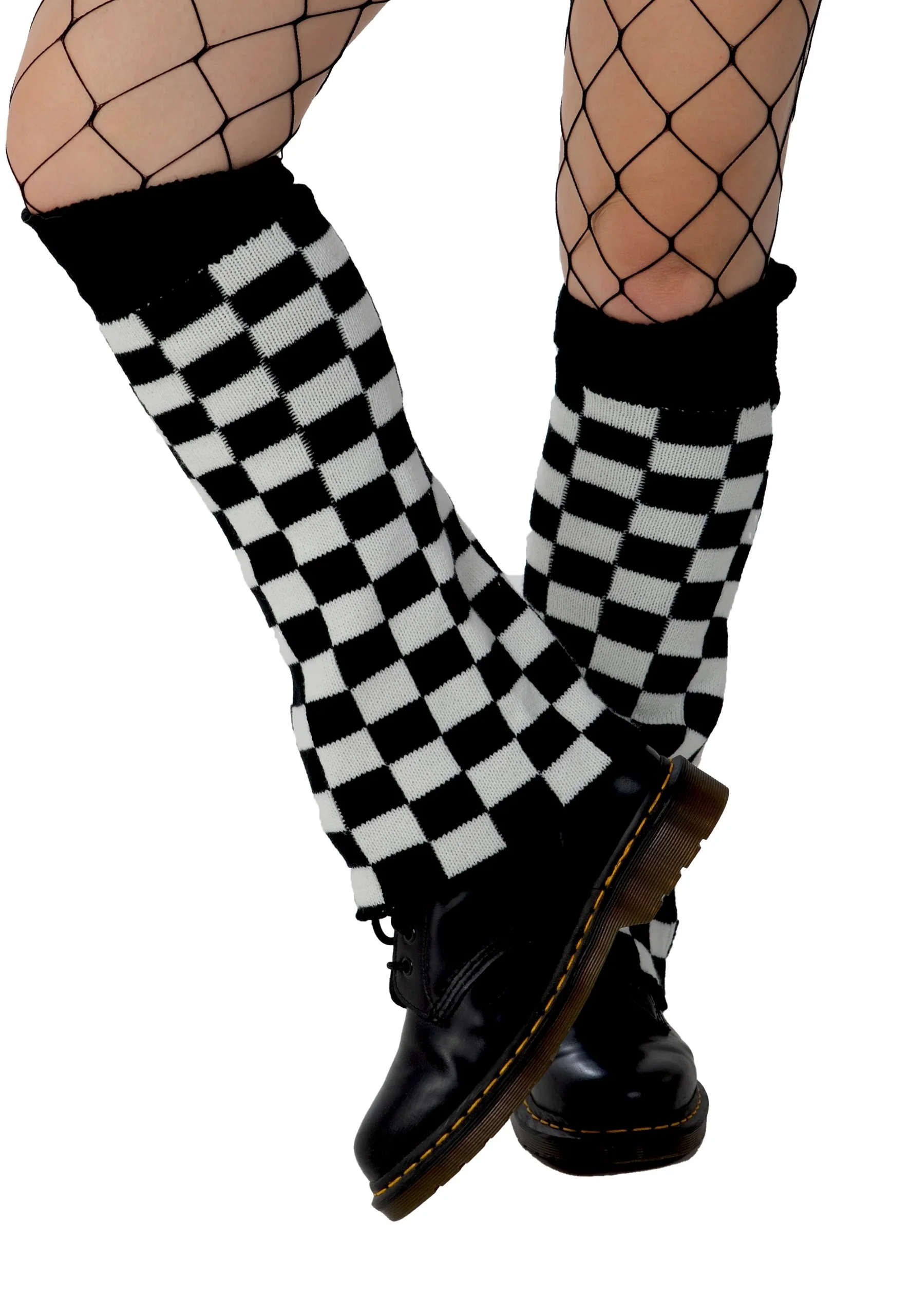 Checkerboard Black/White - Leg Warmers - Image 2