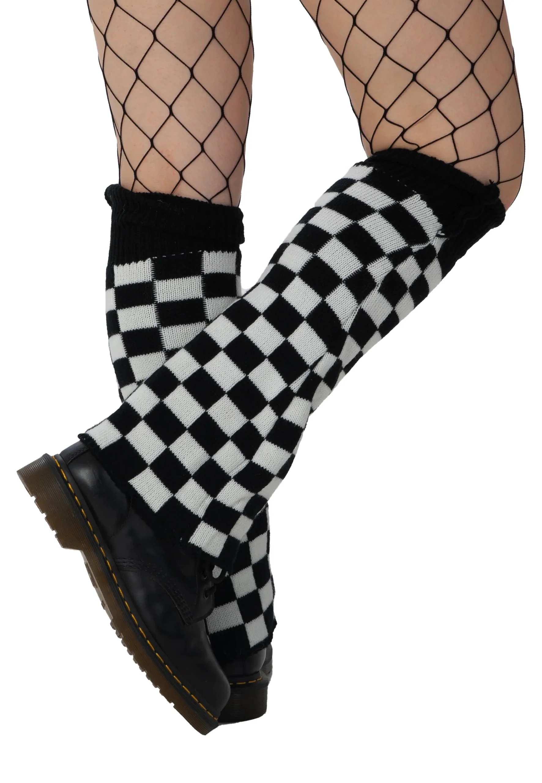 Checkerboard Black/White - Leg Warmers - Image 3