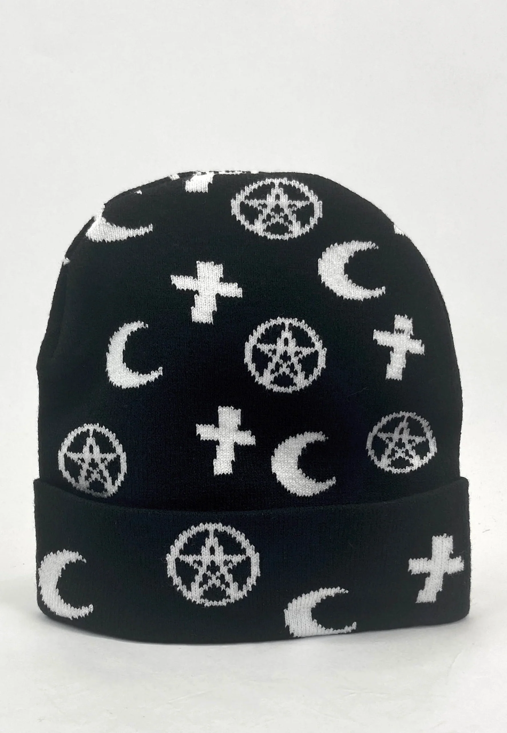 Stars & Moon Repeat Black - Beanie - Image 2
