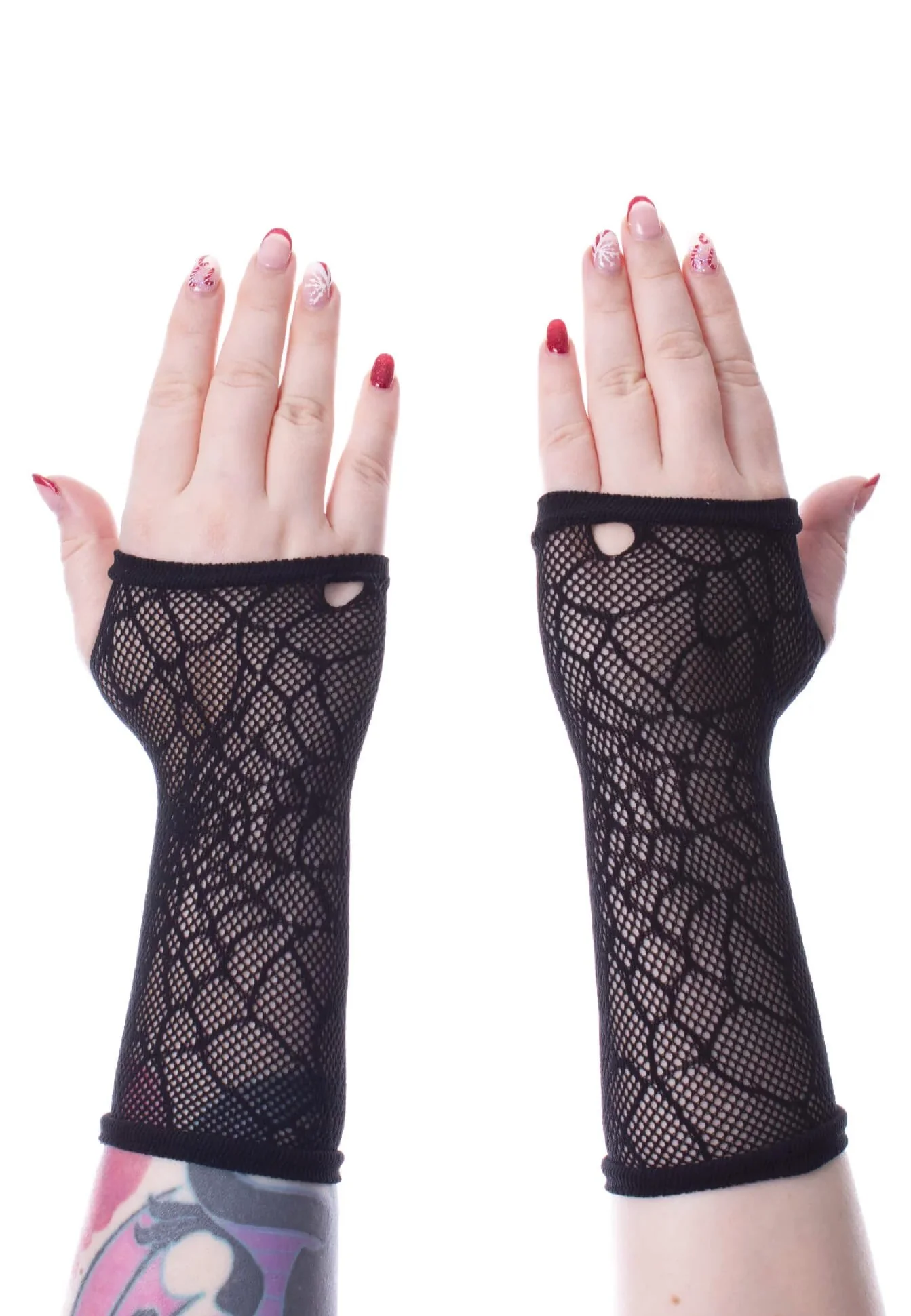 Long Web Mesh Black - Gloves