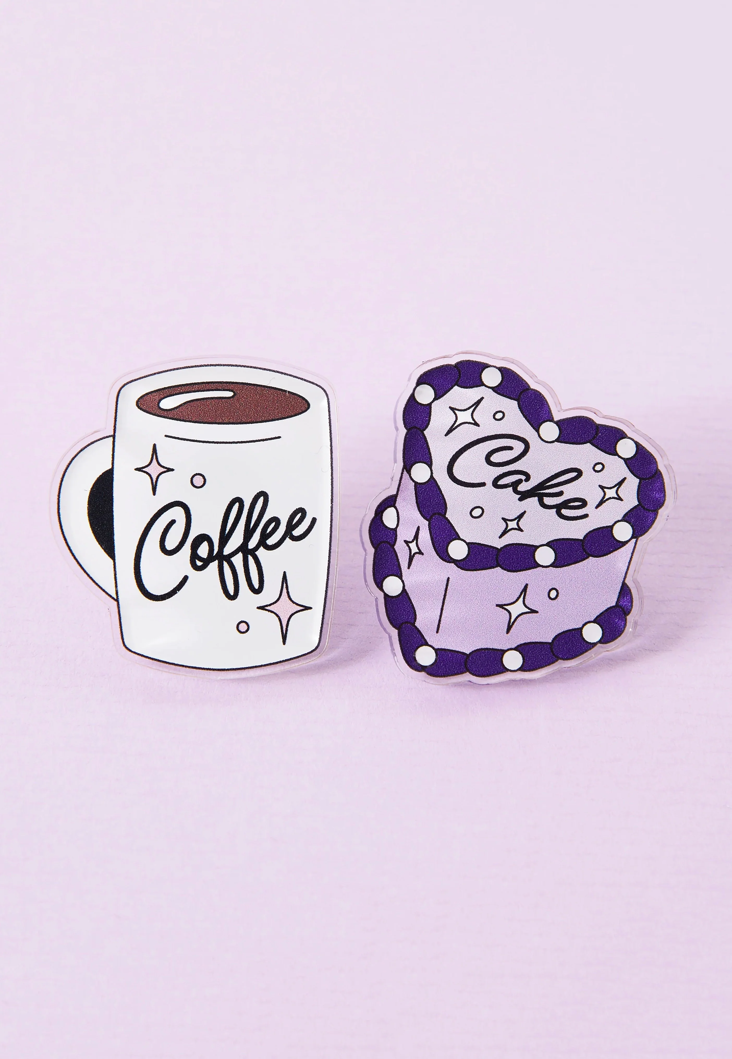 Coffee & Cake Acrylic - Pin Pair