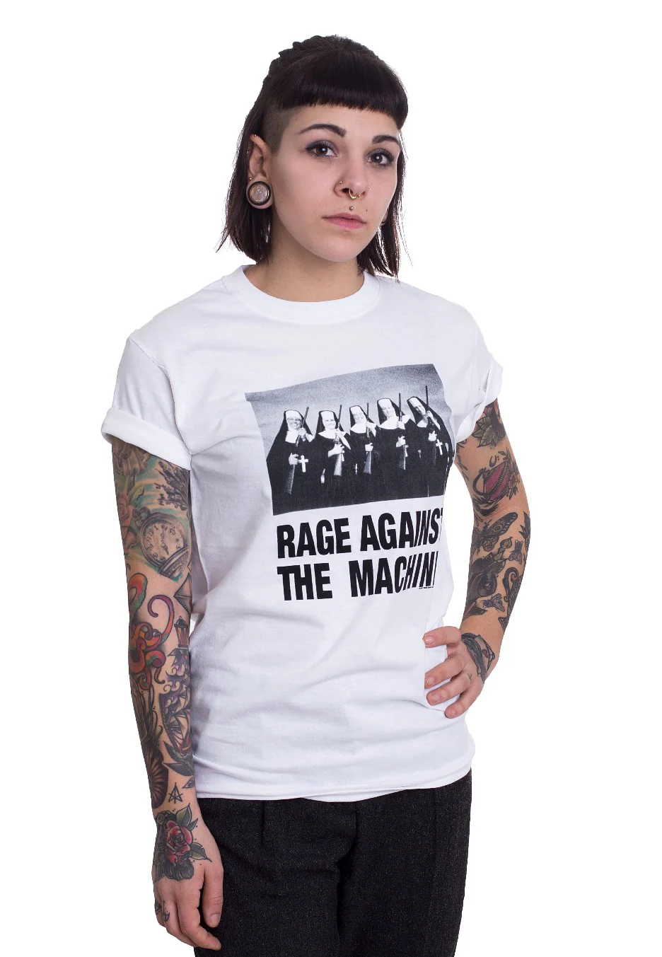 Nuns And Guns White - T-Shirt - Image 5