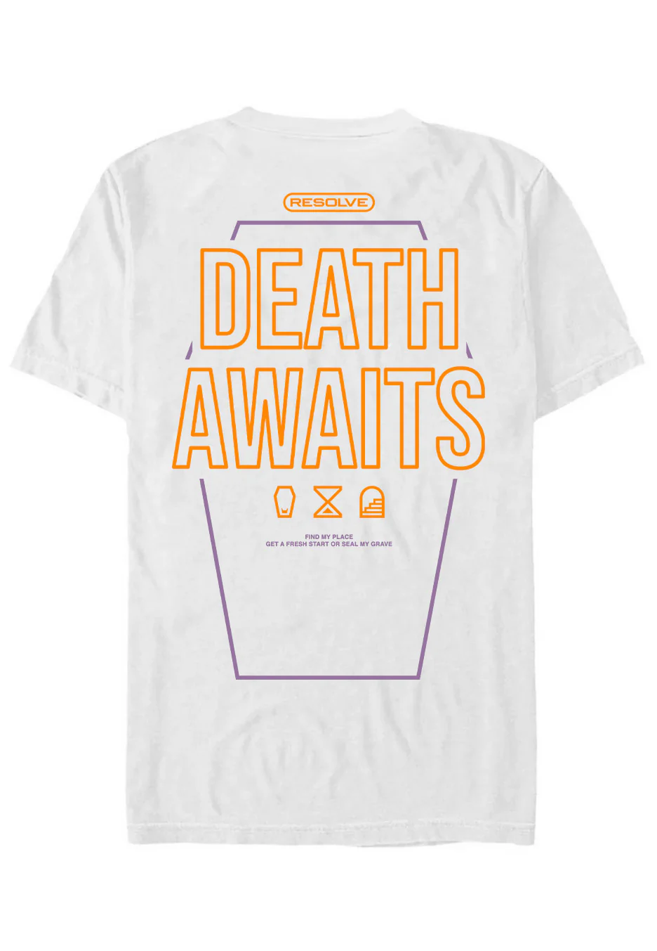 Death Awaits White - T-Shirt - Image 4