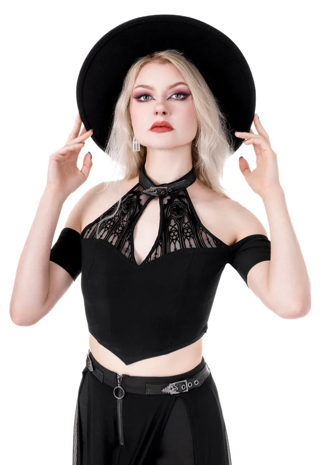Catacombs Cold Shoulder Black - Top - Image 10