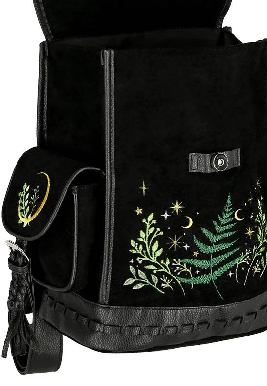 Herbal With Fern And Crescent Black - Backpack - Image 7
