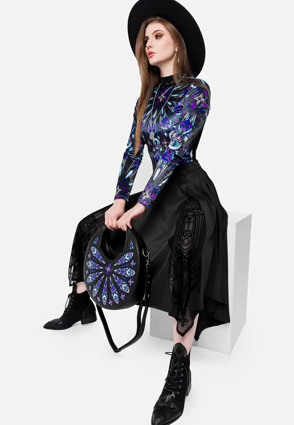 Sacred Rose Shoulder Black - Bag - Image 19
