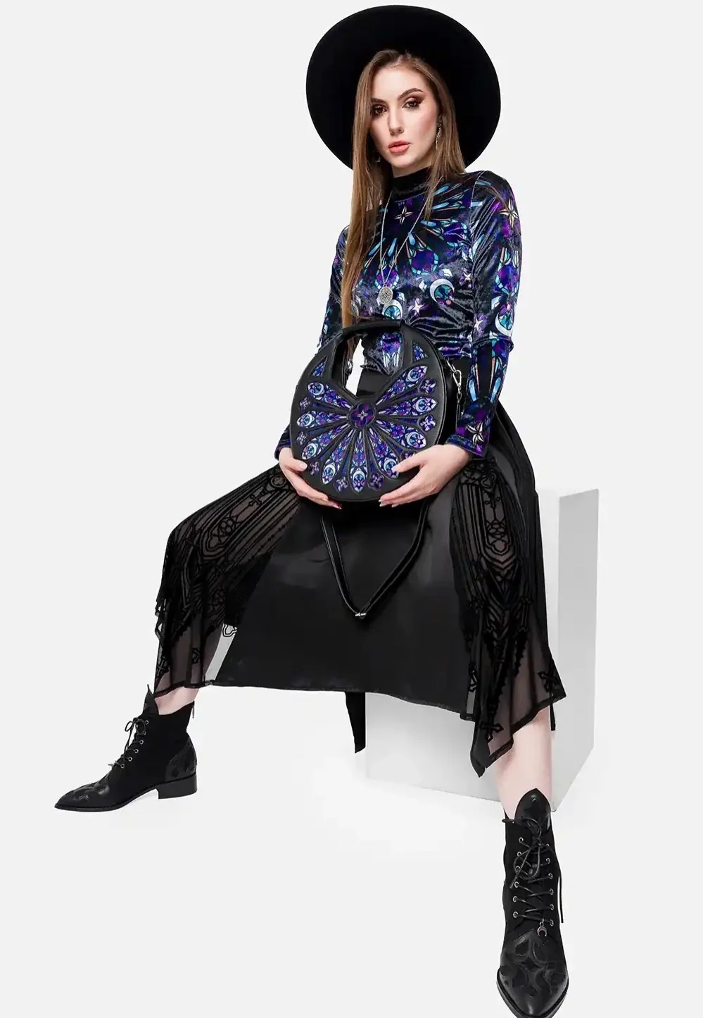 Sacred Rose Shoulder Black - Bag - Image 20