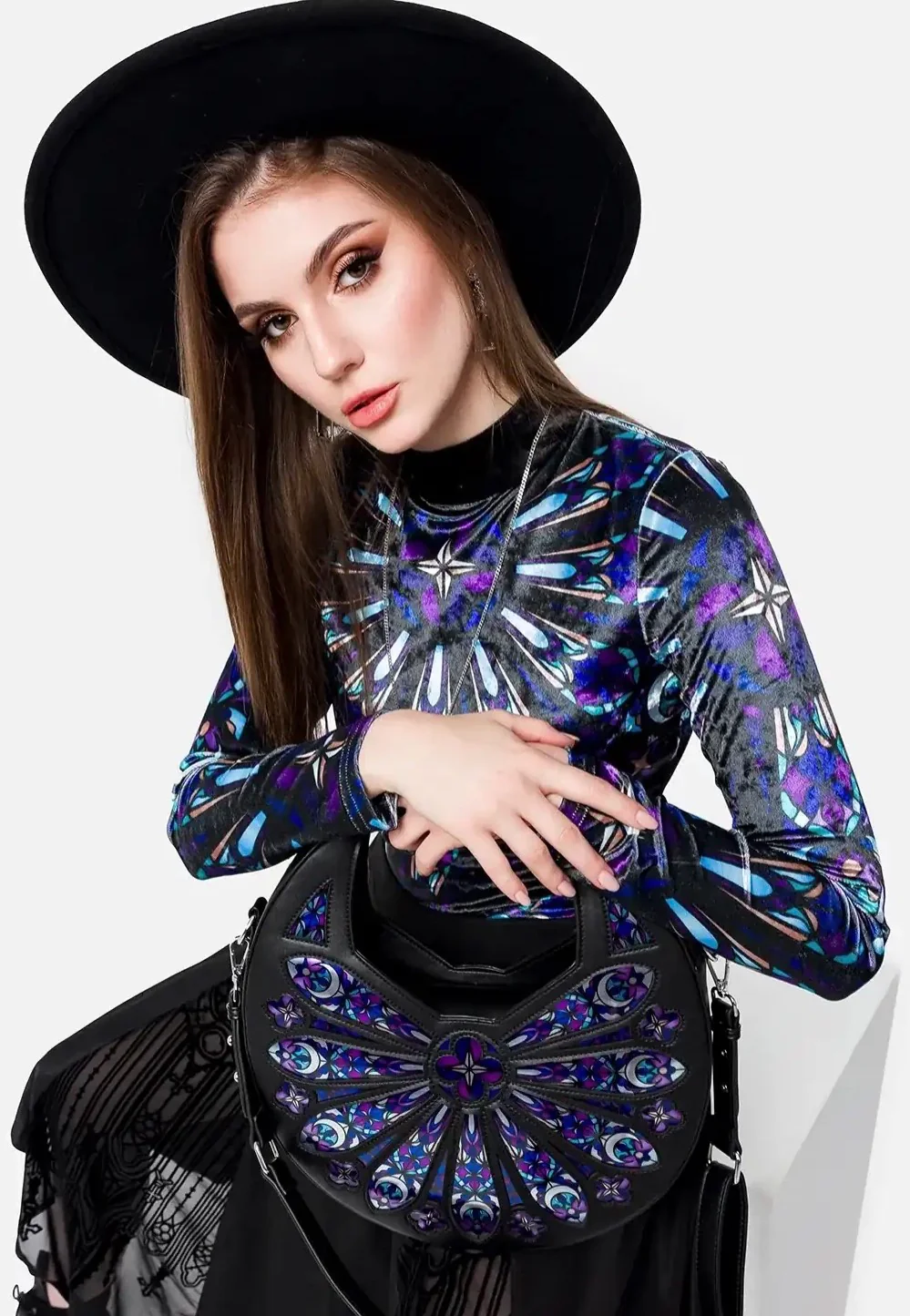 Sacred Rose Shoulder Black - Bag - Image 5