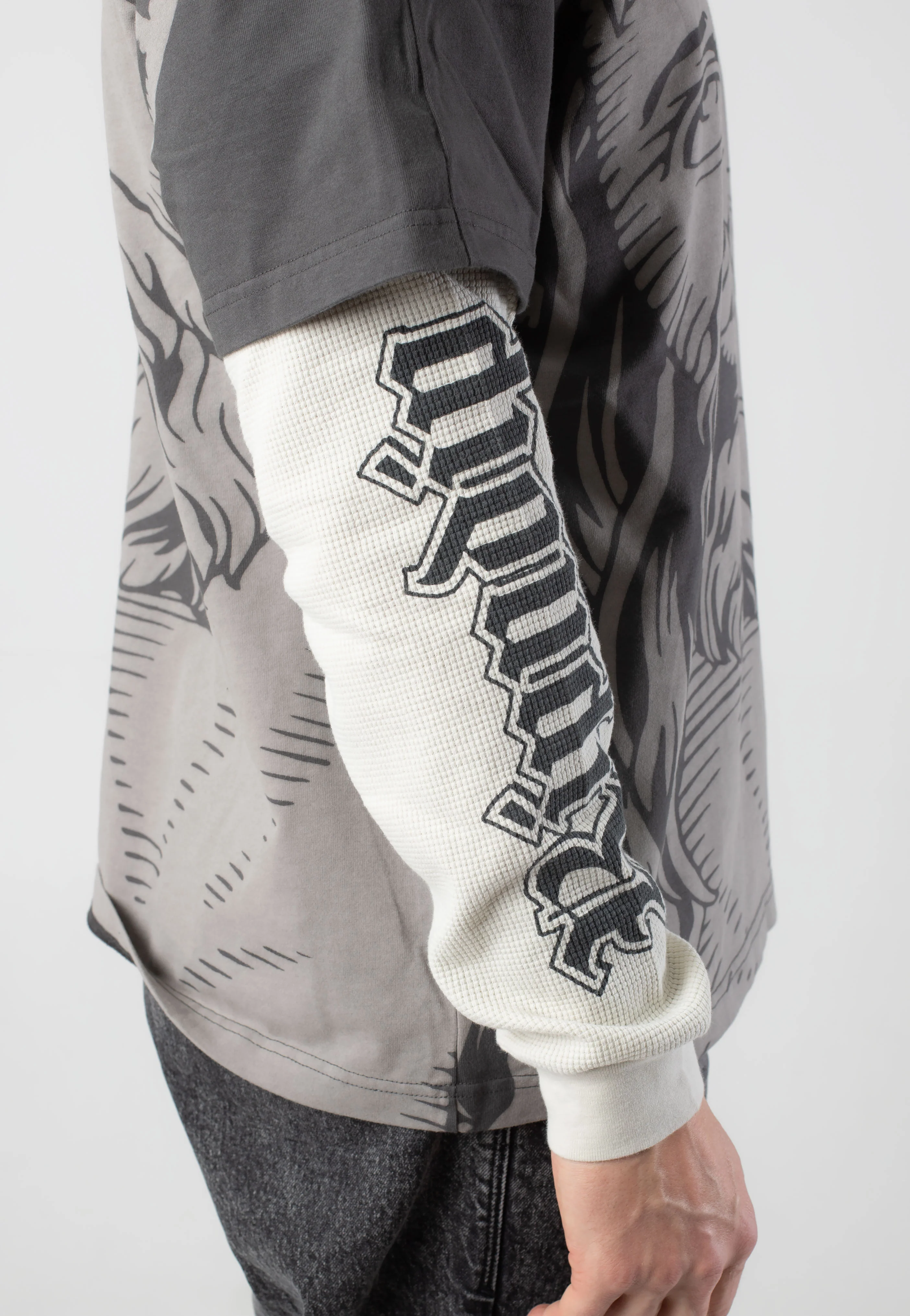 Lord Savior Double Sleeve Dark Charcoal - Sweater - Image 4