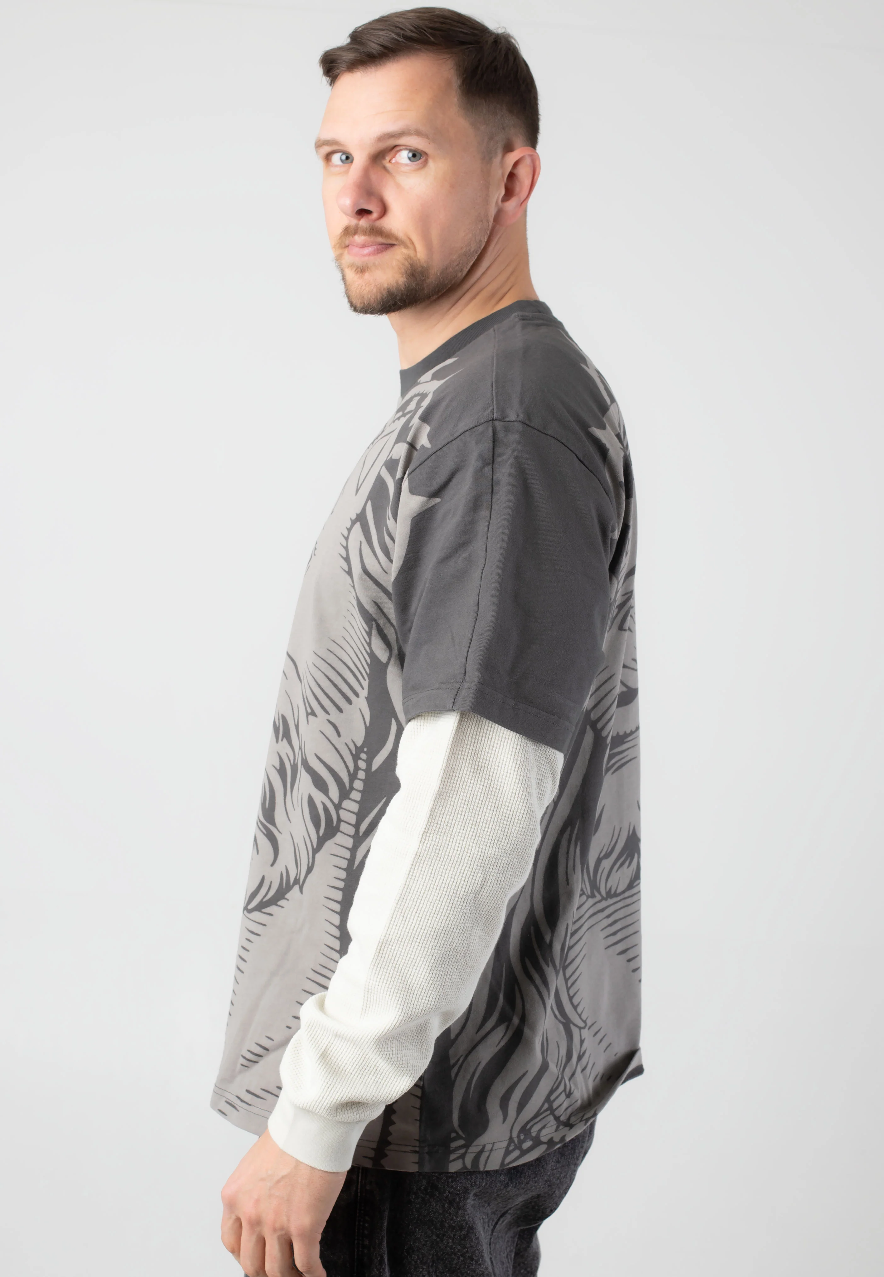 Lord Savior Double Sleeve Dark Charcoal - Sweater - Image 5