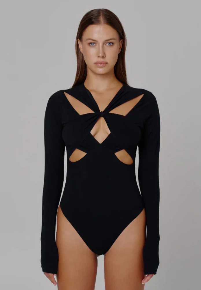 Crossed Neckline Black - Body - Image 2