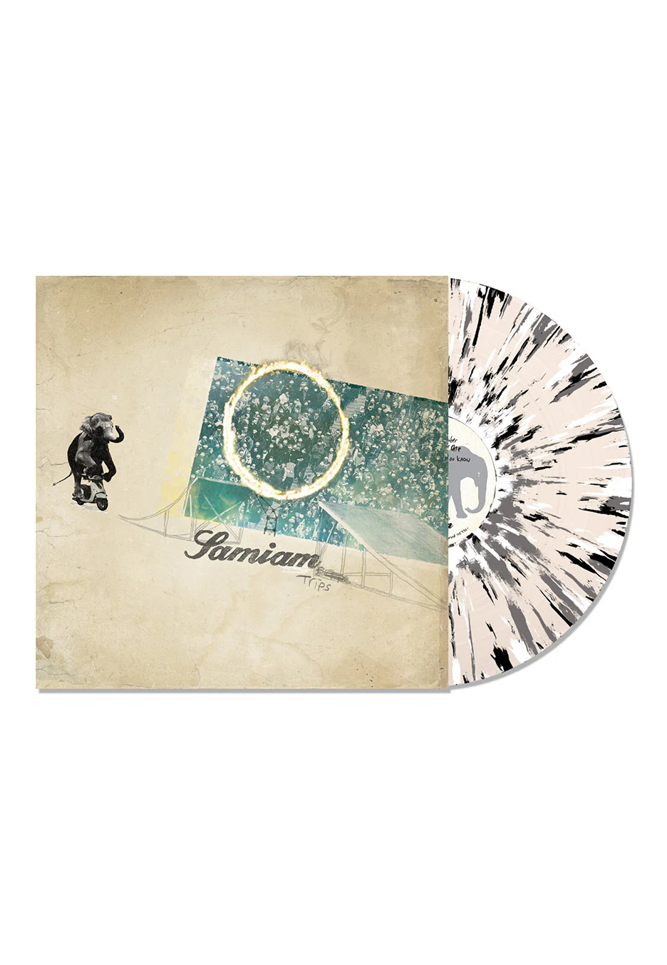 Trips Clear w/ White, Black & Grey - Splattered Vinyl