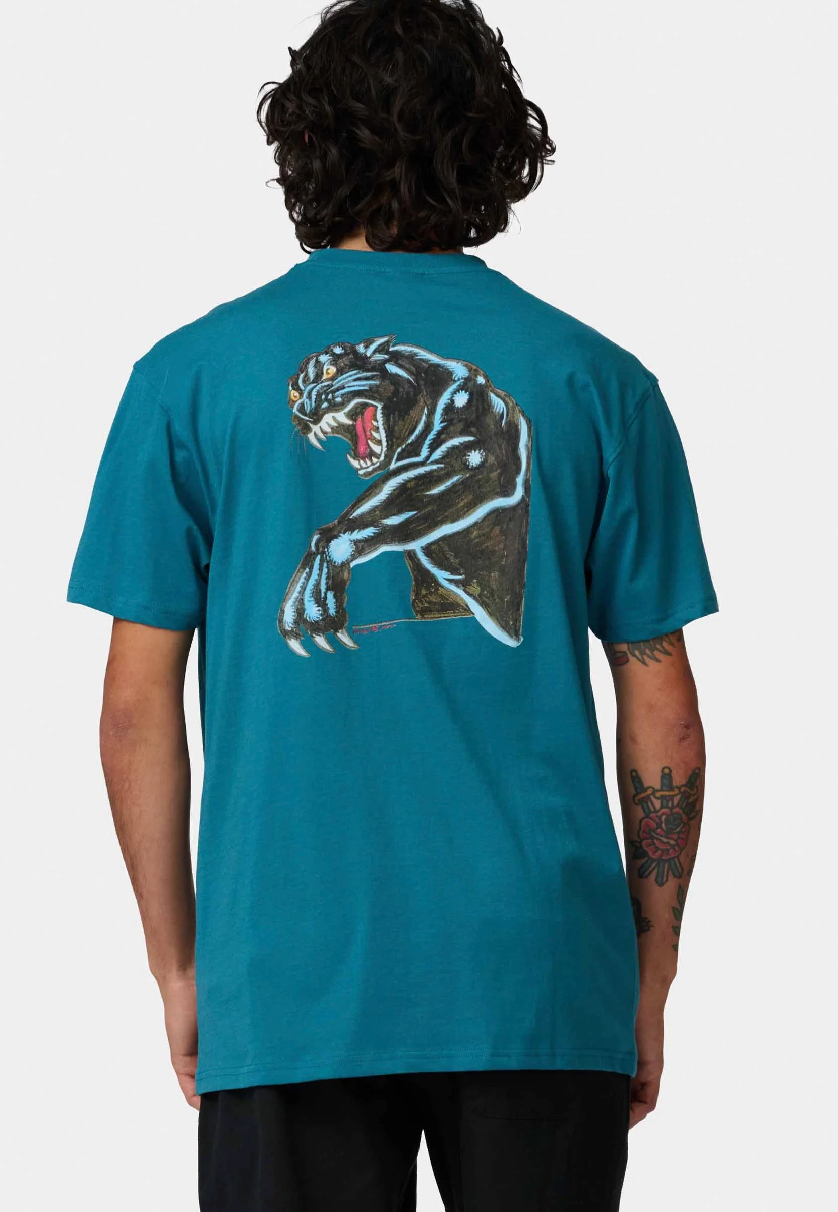 Natas Sketch Panther Teal - T-Shirt - Image 2