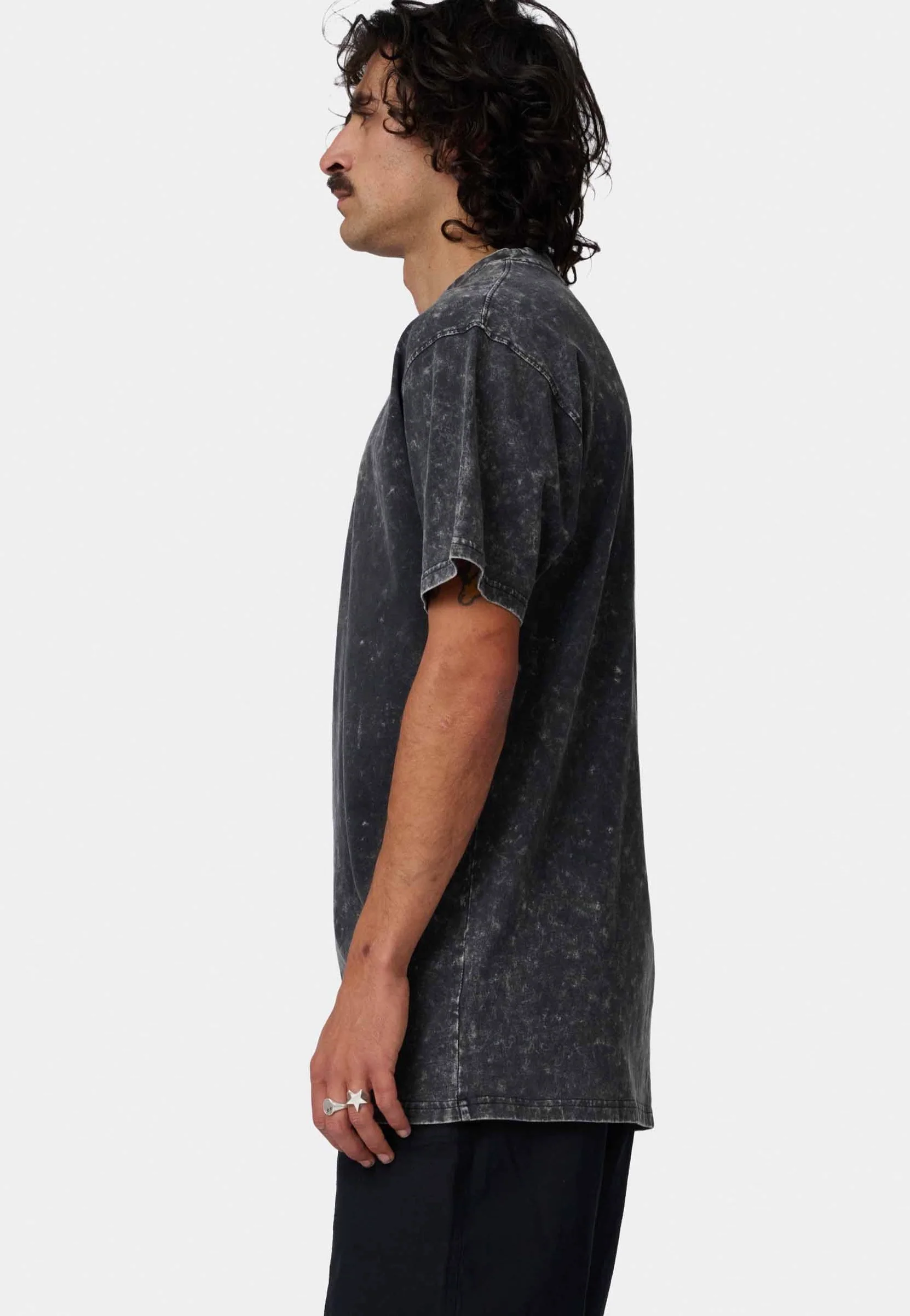 Out Of Time Front Black Acid Wash - T-Shirt - Image 4