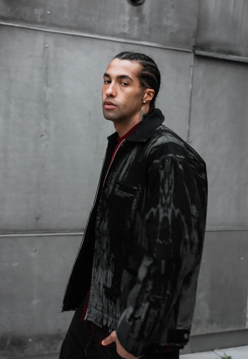 Ash Grid Distressed Black - Jeans Jacket - Image 5
