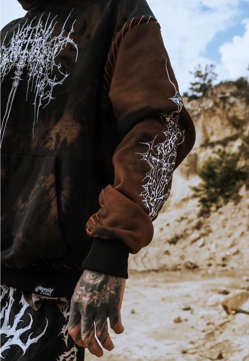 Chamber Of Chaos Heavy Oversized Brown - Hoodie - Image 3