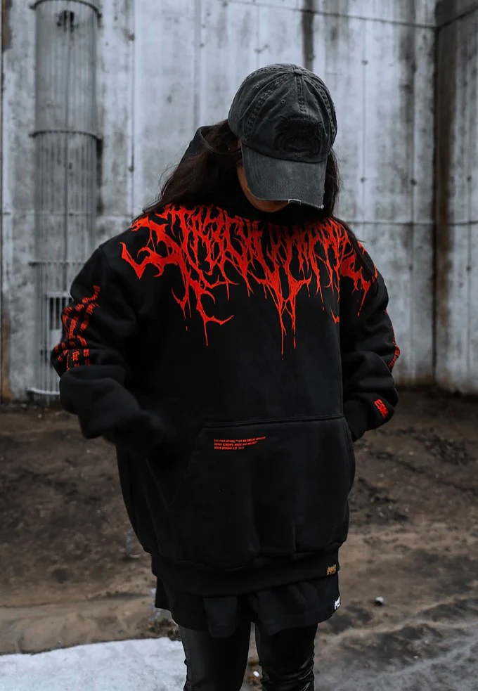 Reign Of Blood Heavy Oversized Black - Hoodie - Image 5