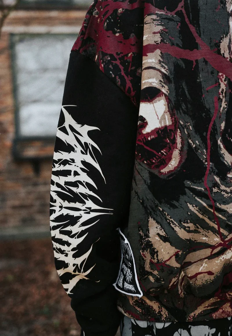 Tears Of God Heavy Oversized Black/Red - Hoodie - Image 4