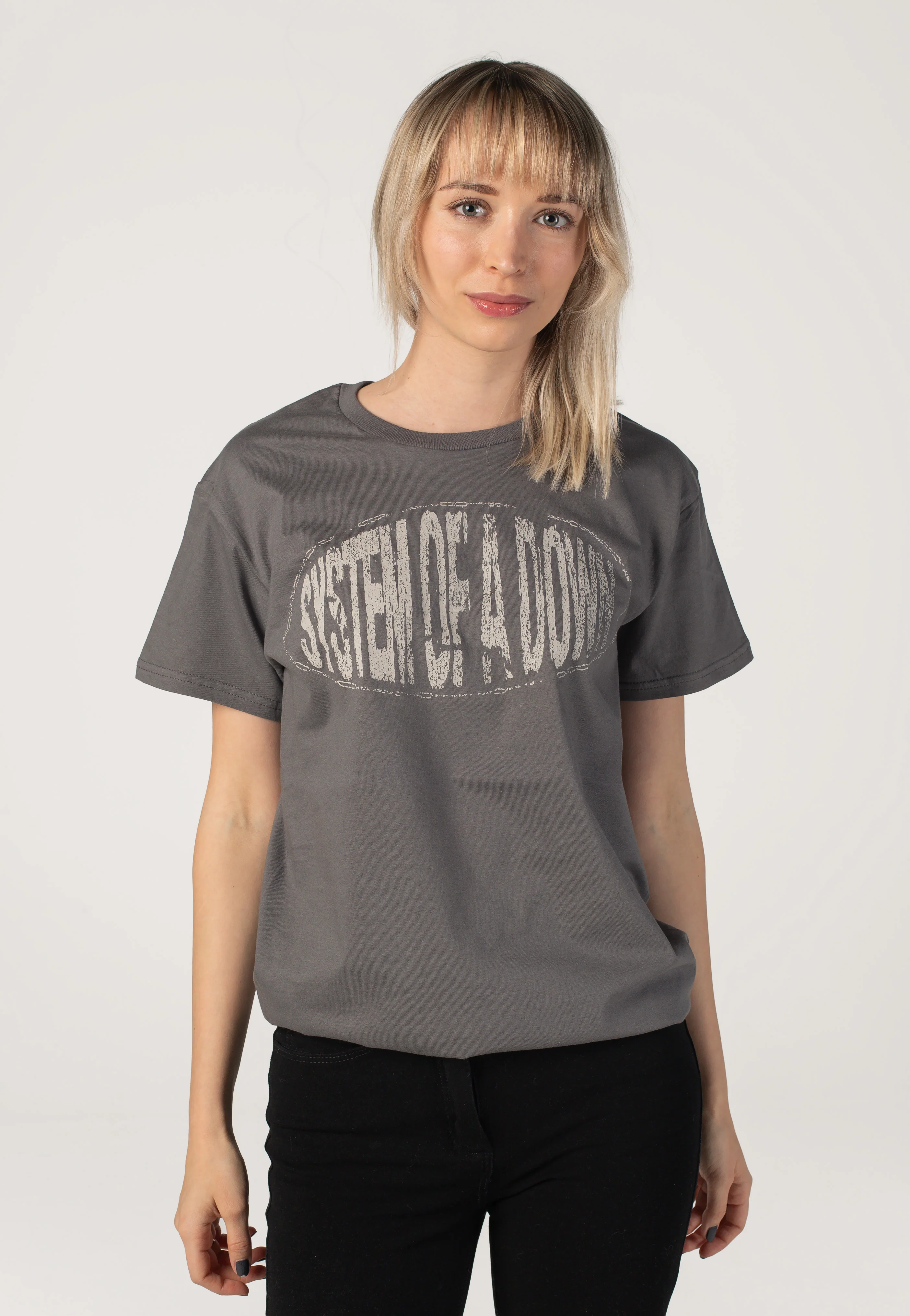 Stretched Logo Charcoal - T-Shirt - Image 5