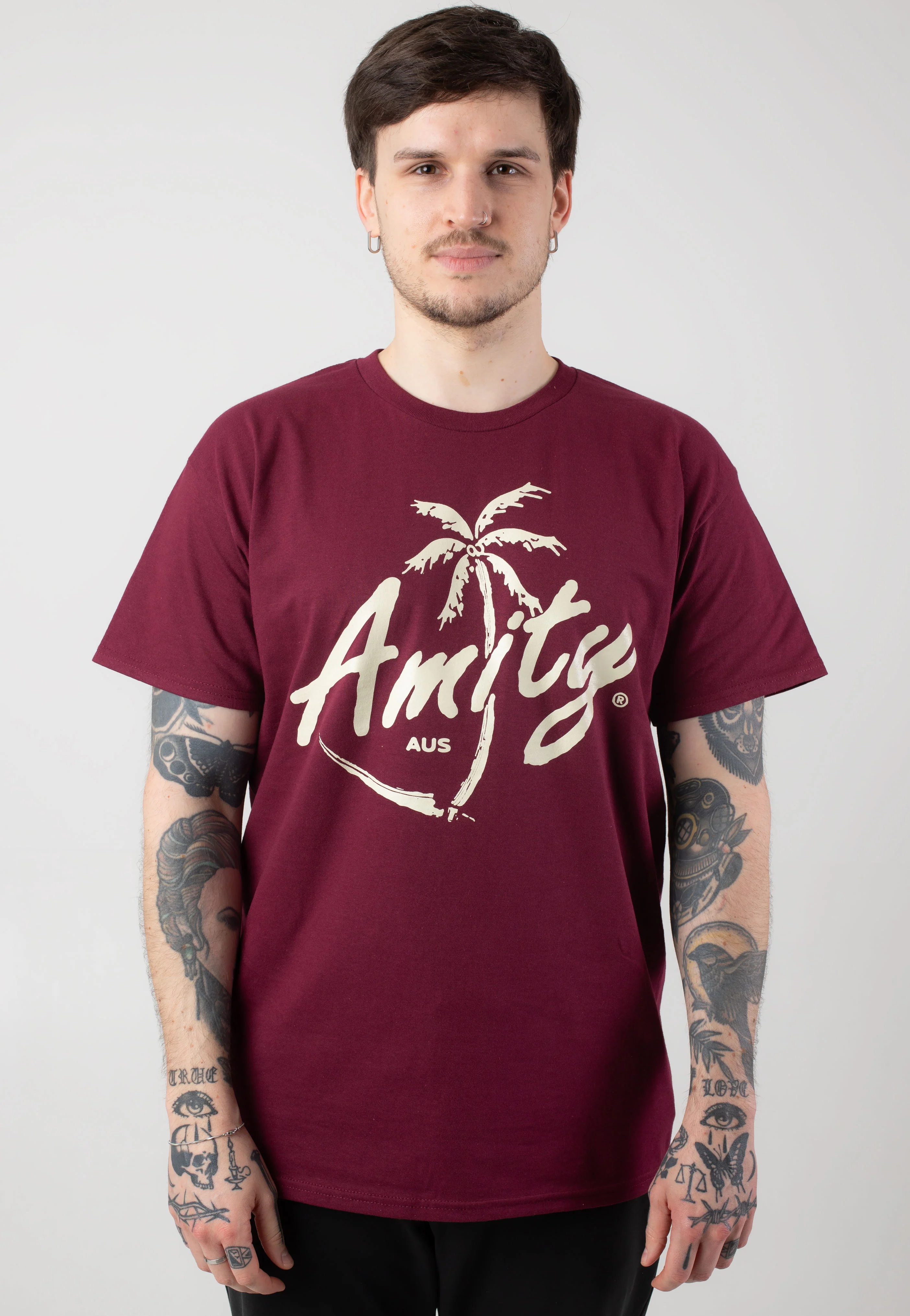 Palm Maroon - T-Shirt - Image 3
