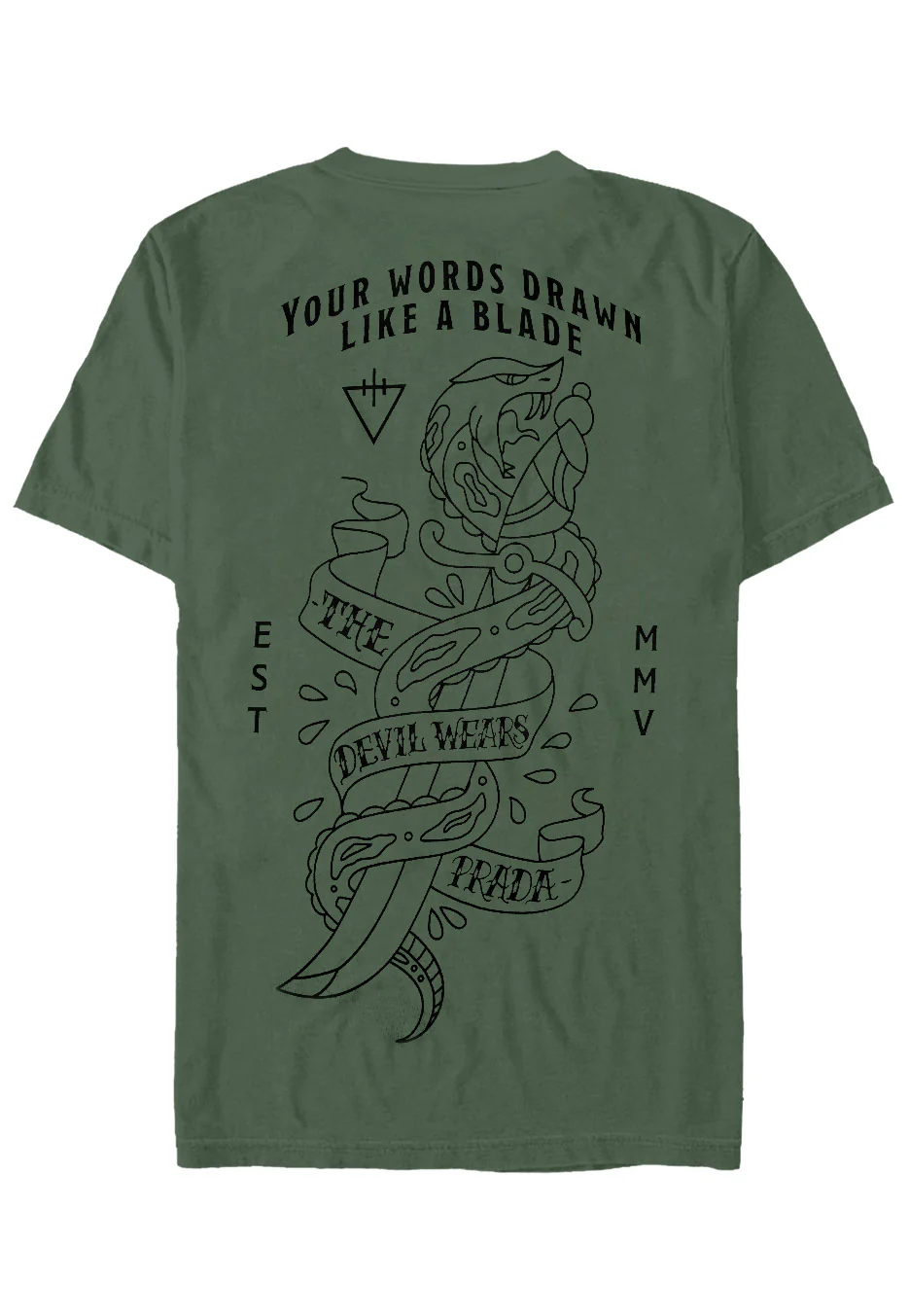 Dagger Sword Military Green - T-Shirt - Image 2
