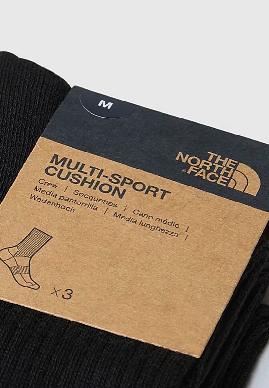 Multi Sport Cush Crew Pack Of 3 Tnf Black - Socks - Image 3