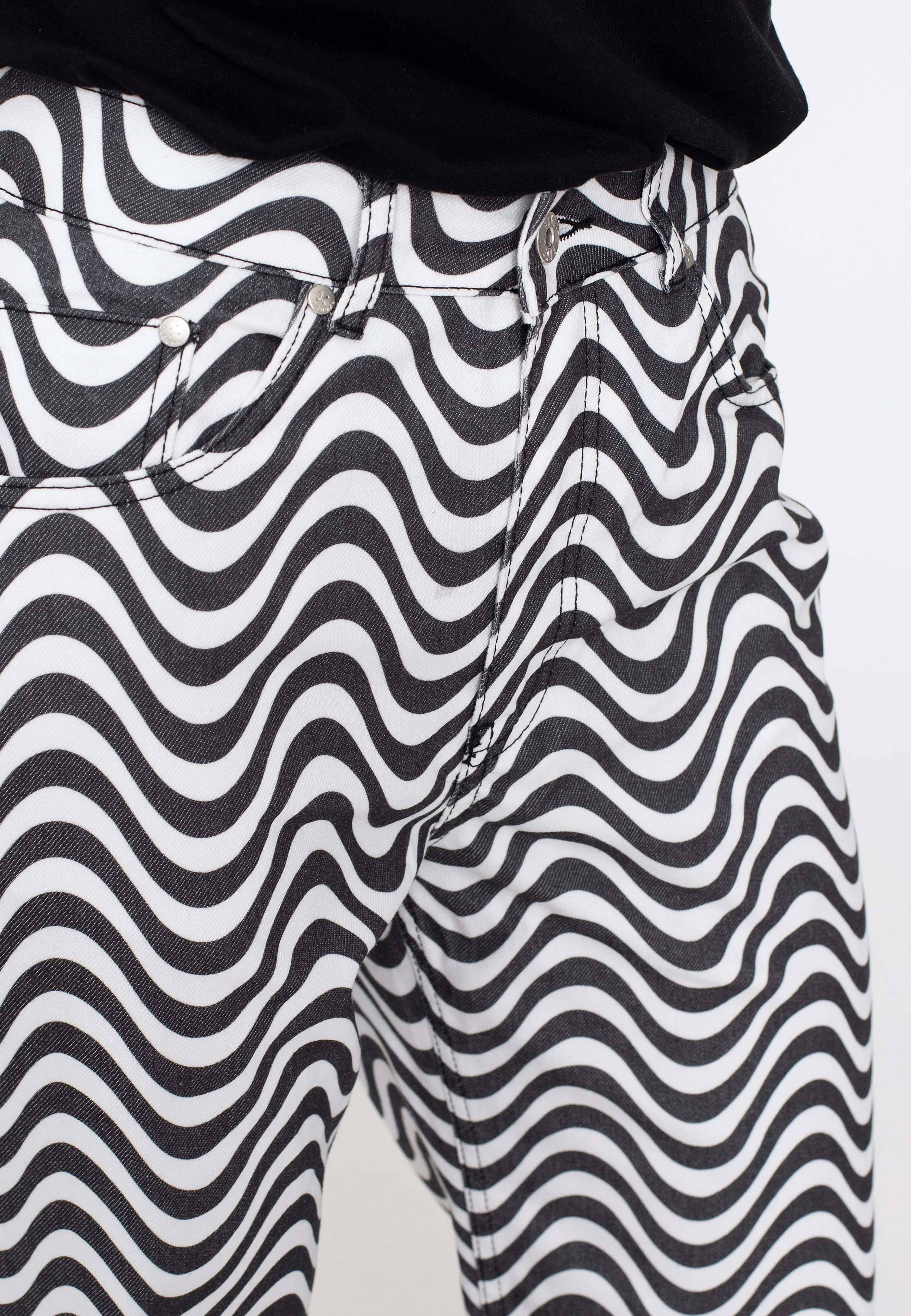 Wave Print Dad White/Charcoal - Jeans - Image 5