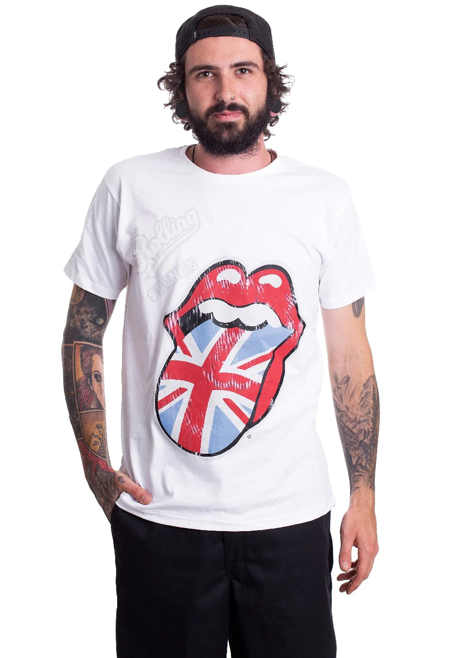 Vtge British Tongue White - T-Shirt - Image 3