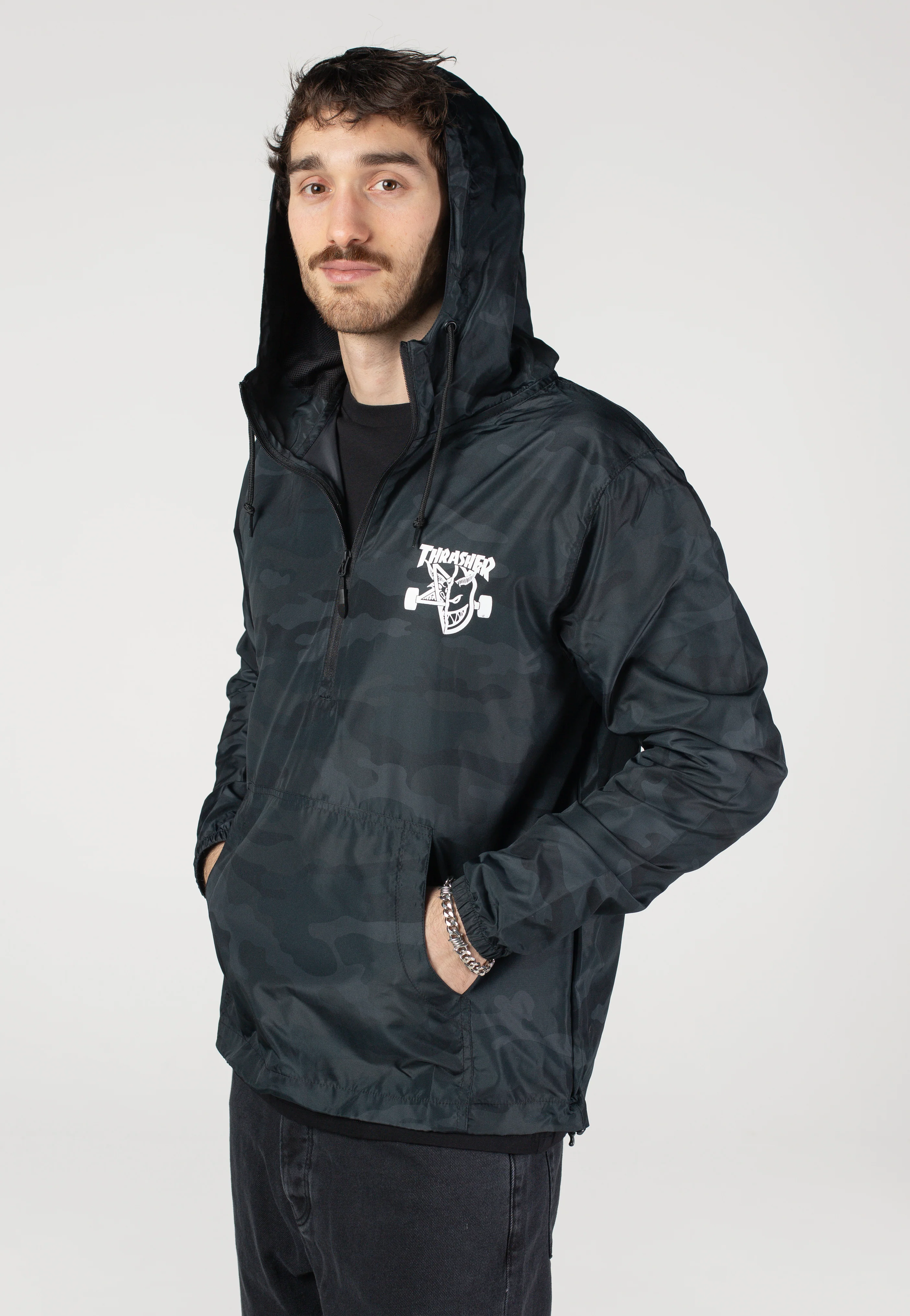 Thrasher x Spitfire - Thrash & Burn Anorak Black/Camo - Jacket - Image 4