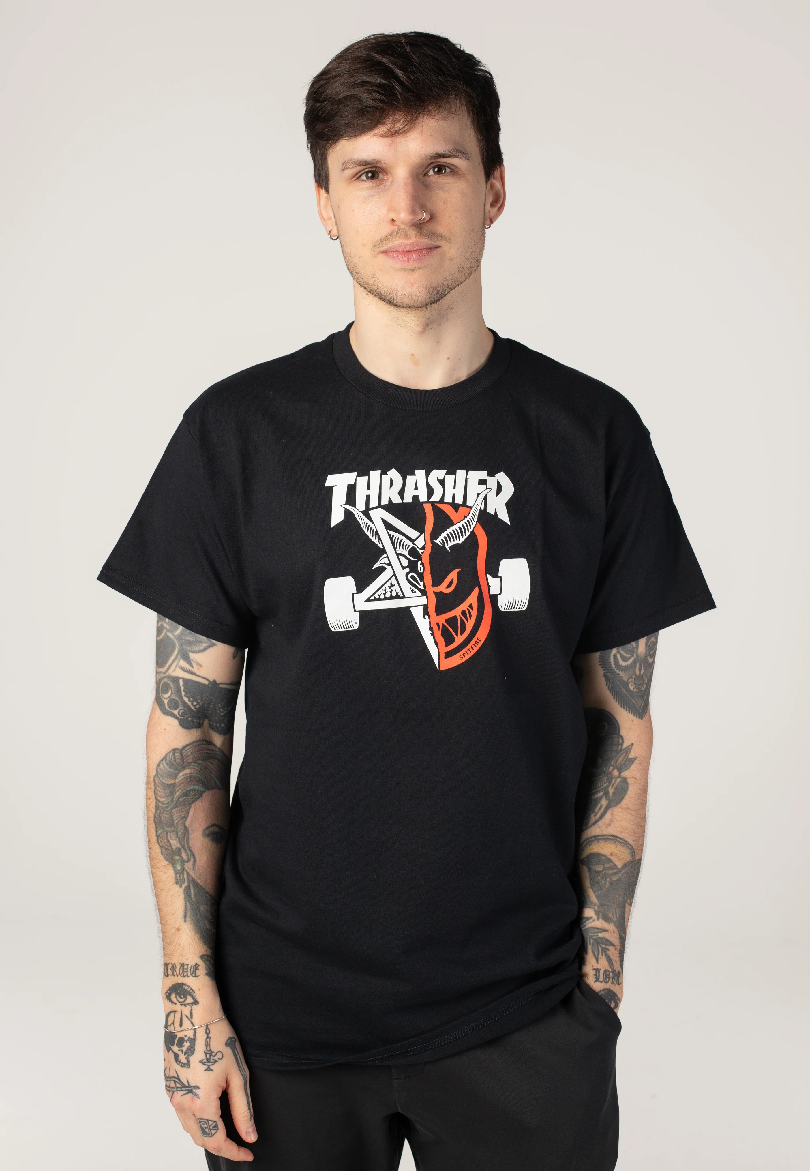Thrasher x Spitfire - Thrash & Burn Black - T-Shirt