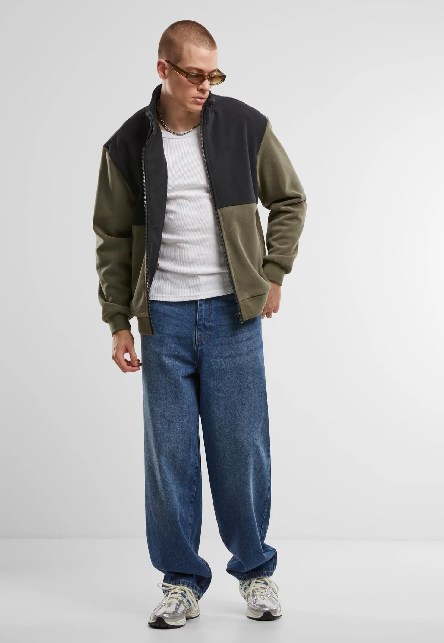 Colour Block Polar Fleece Black/Olive - Jacket - Image 3
