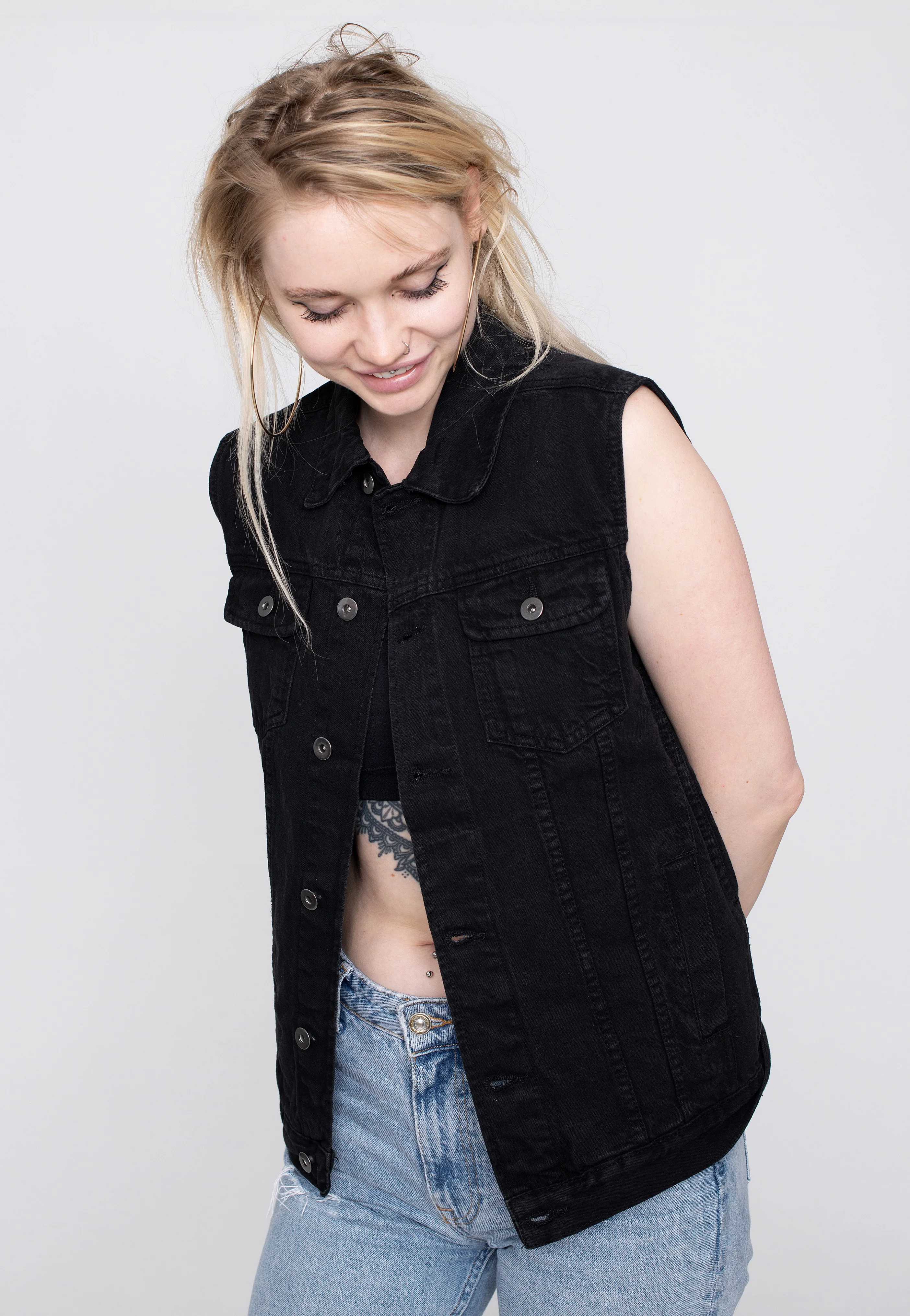 Denim Black Dark - Jeans Vest - Image 10