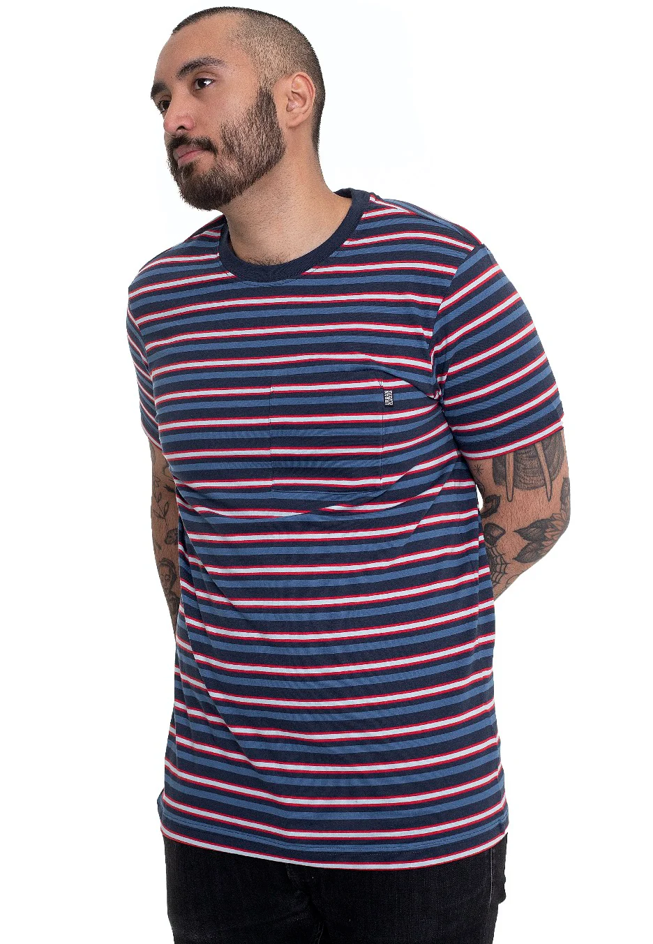 Fast Stripe Pocket Darkblue/Cityred - T-Shirt