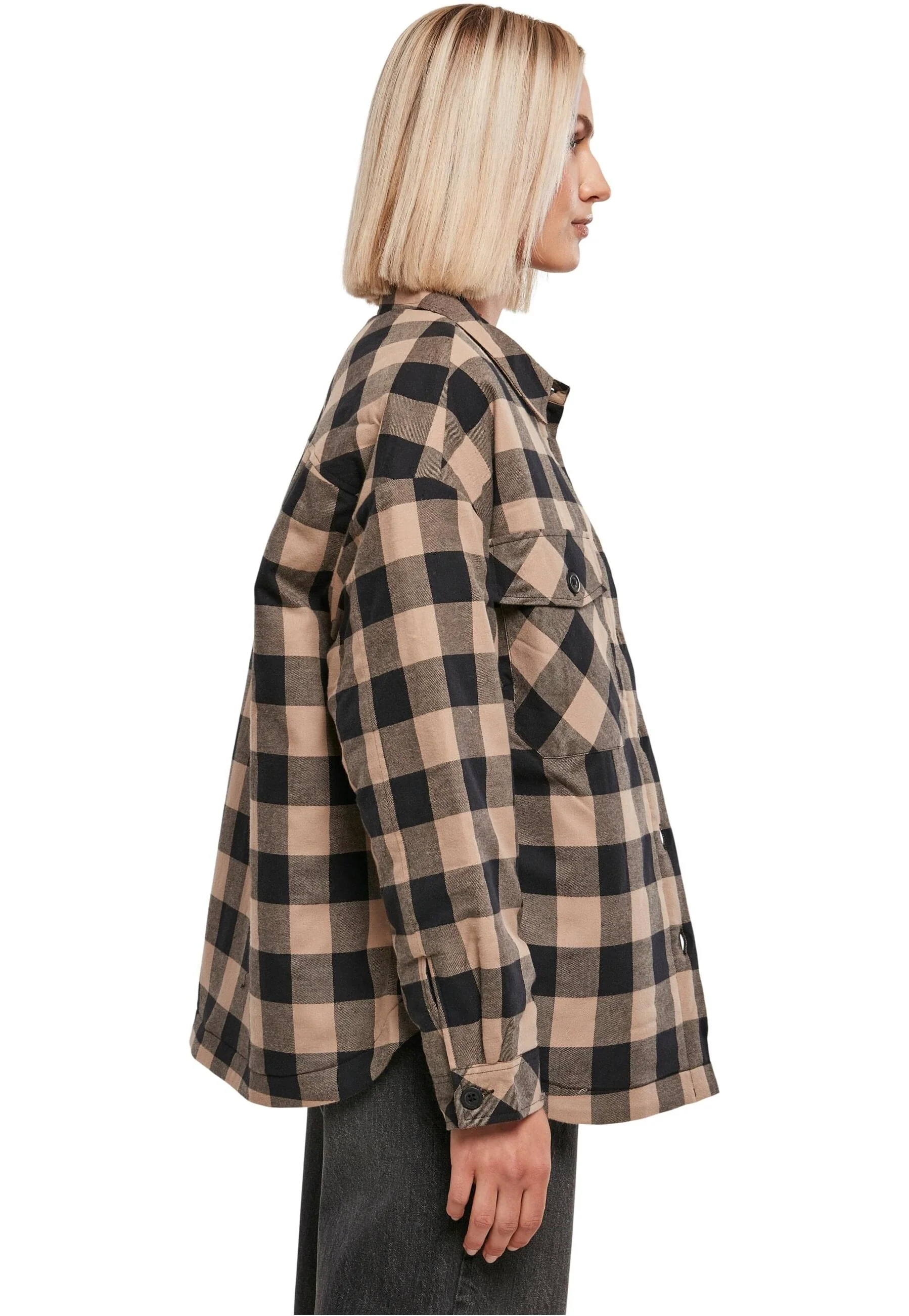 Flanell Padded Black/Soft Taupe - Shirt - Image 4